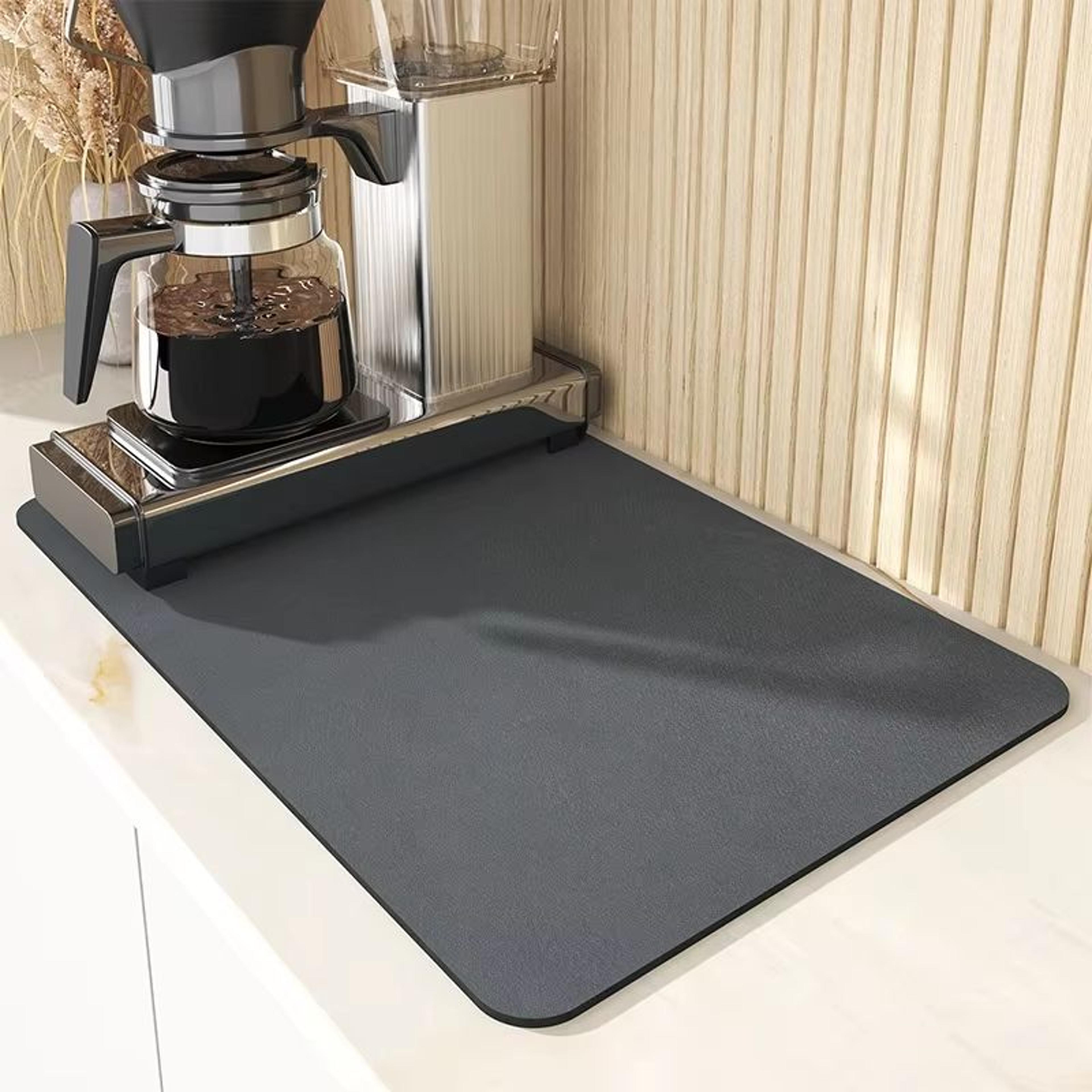 aquadry super absorbent kitchen mat – quick-dry, anti-skid dish drying pad for sink, countertop & bathroom use