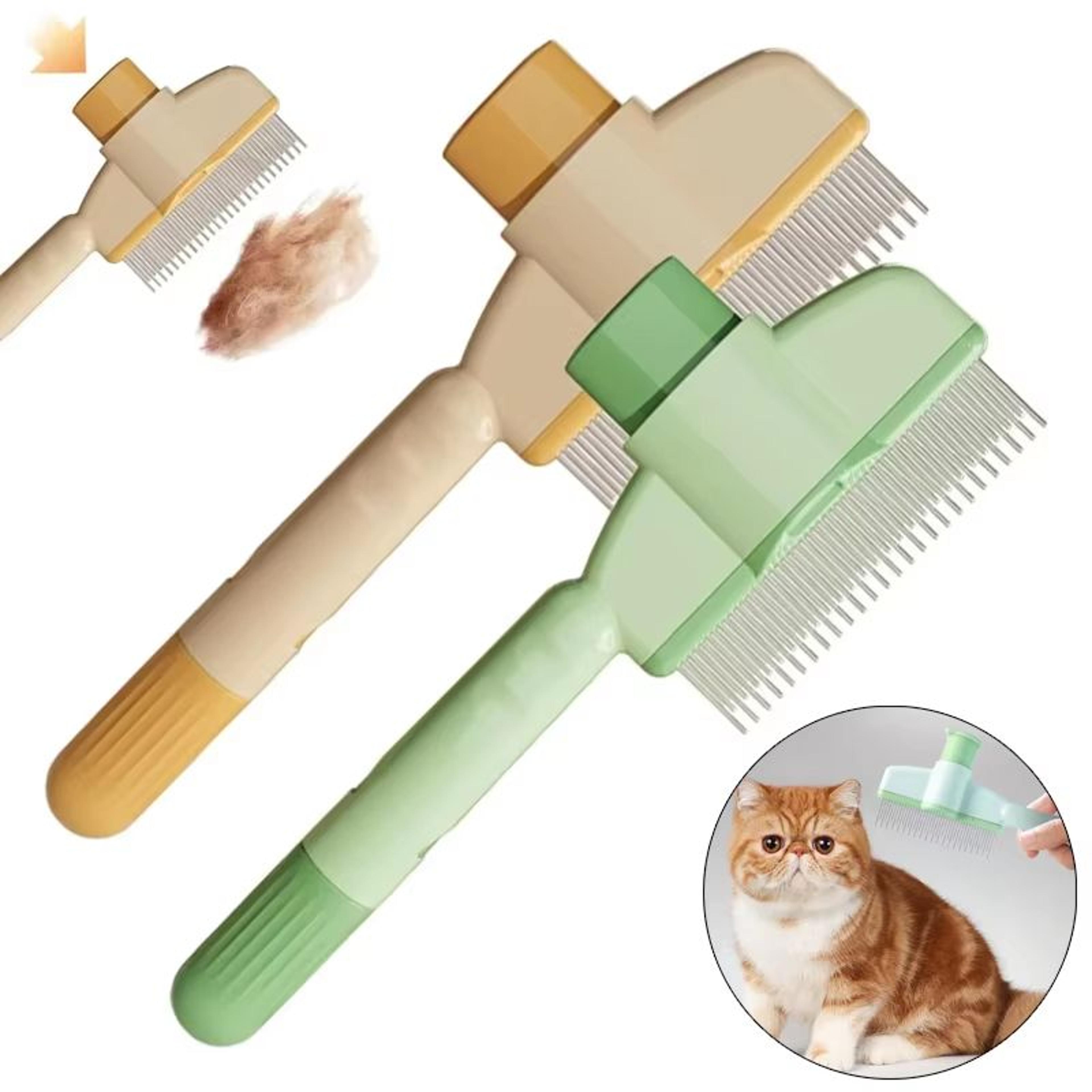 purrease cat grooming & massage brush – professional pet hair removal comb for cats & kittens