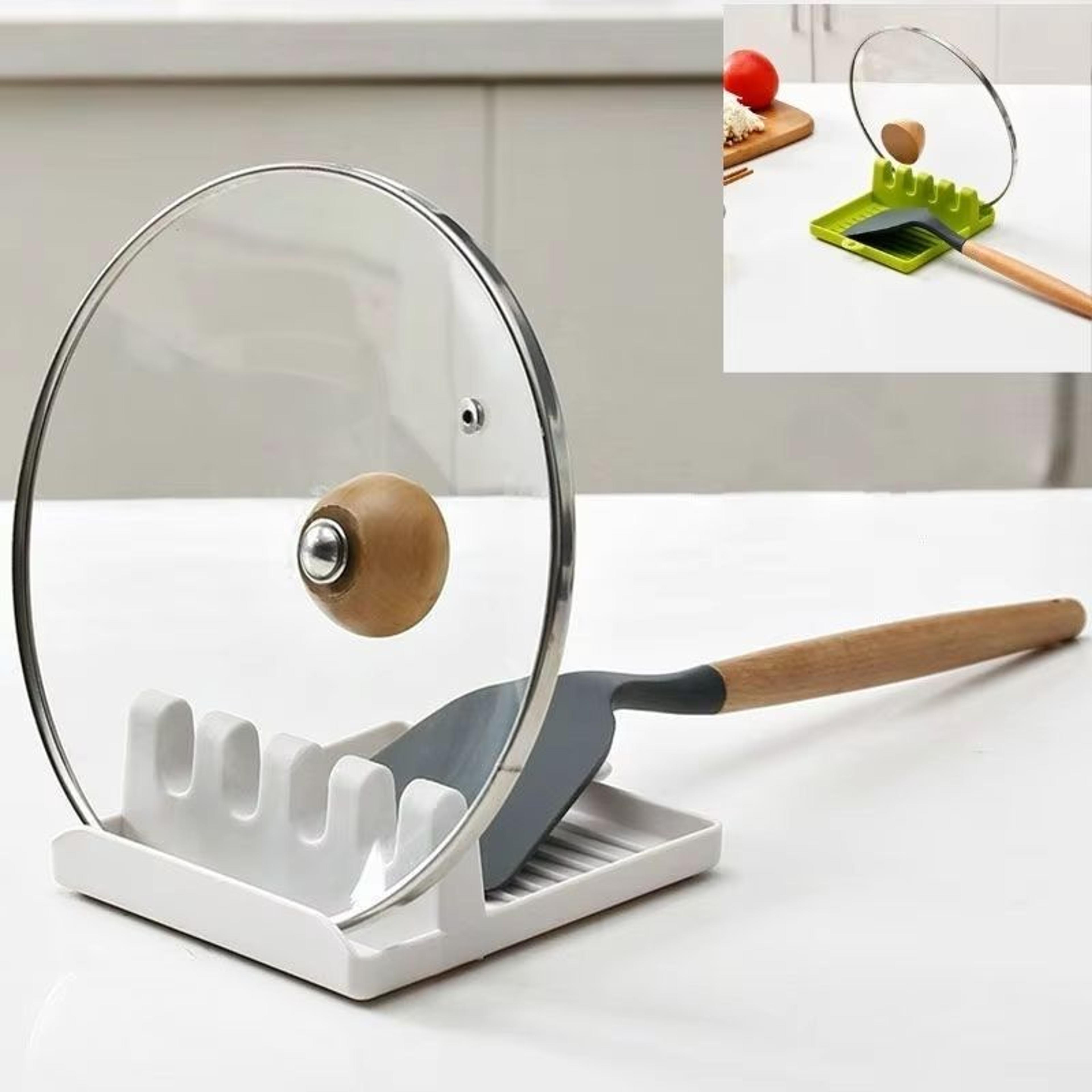 neatserve kitchen spoon & utensil holder – non-slip spatula rack and chopstick organizer for countertop storage