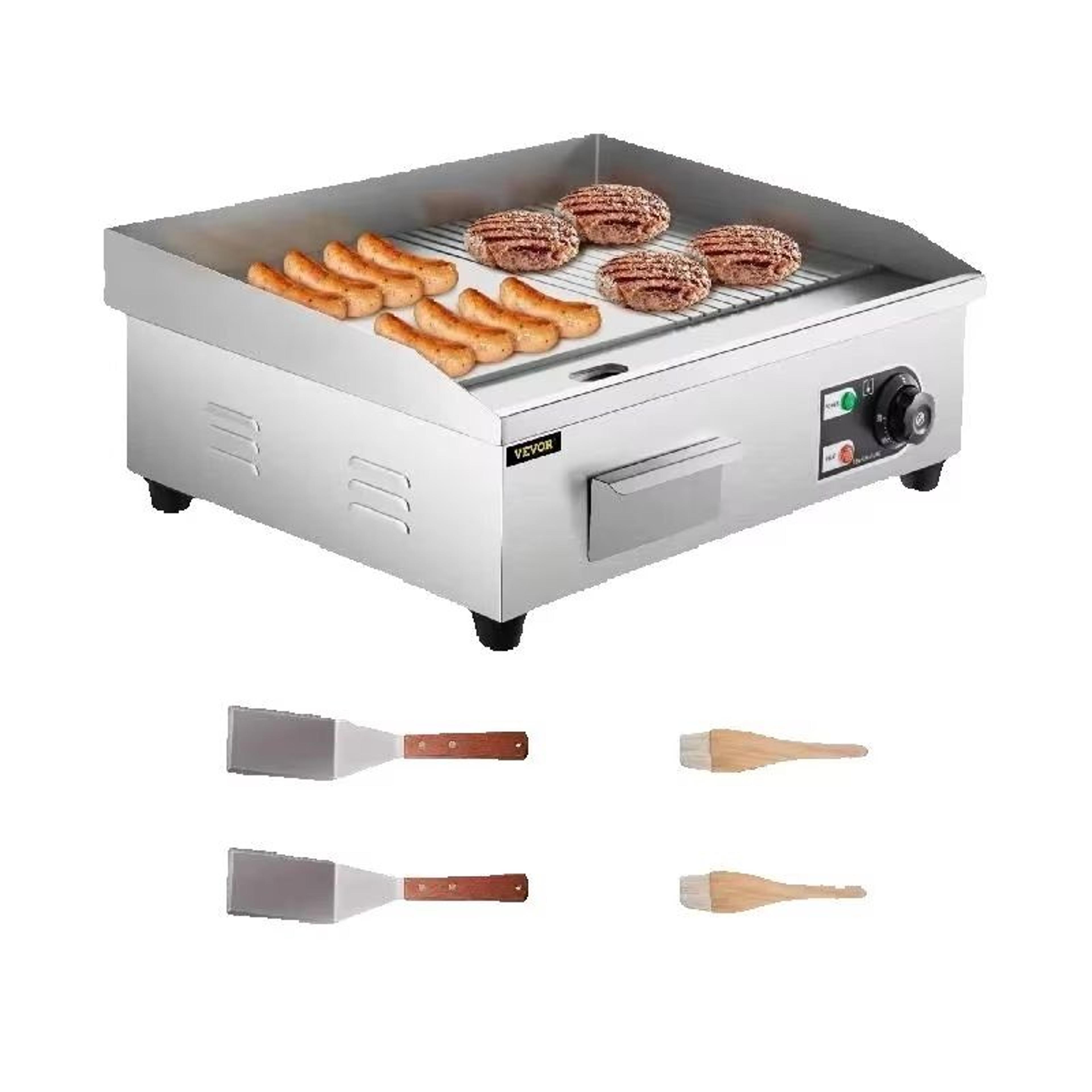 succebuy professional electric countertop griddle – 14"–22" stainless steel flat top teppanyaki grill 1600w/3200w for pa