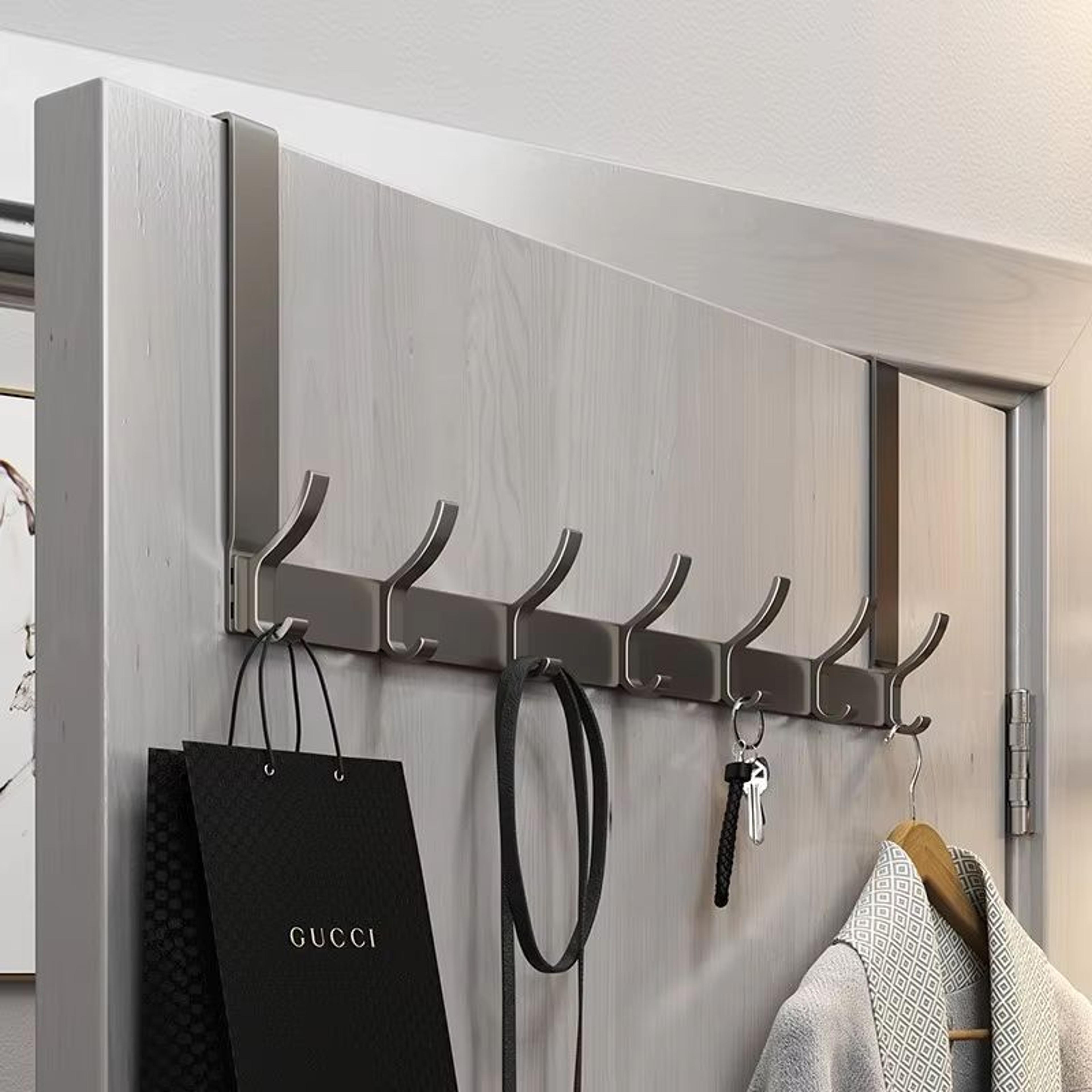 over-the-door hook organizer rack – space-saving clothes, coat, and towel hanger for bathroom or bedroom