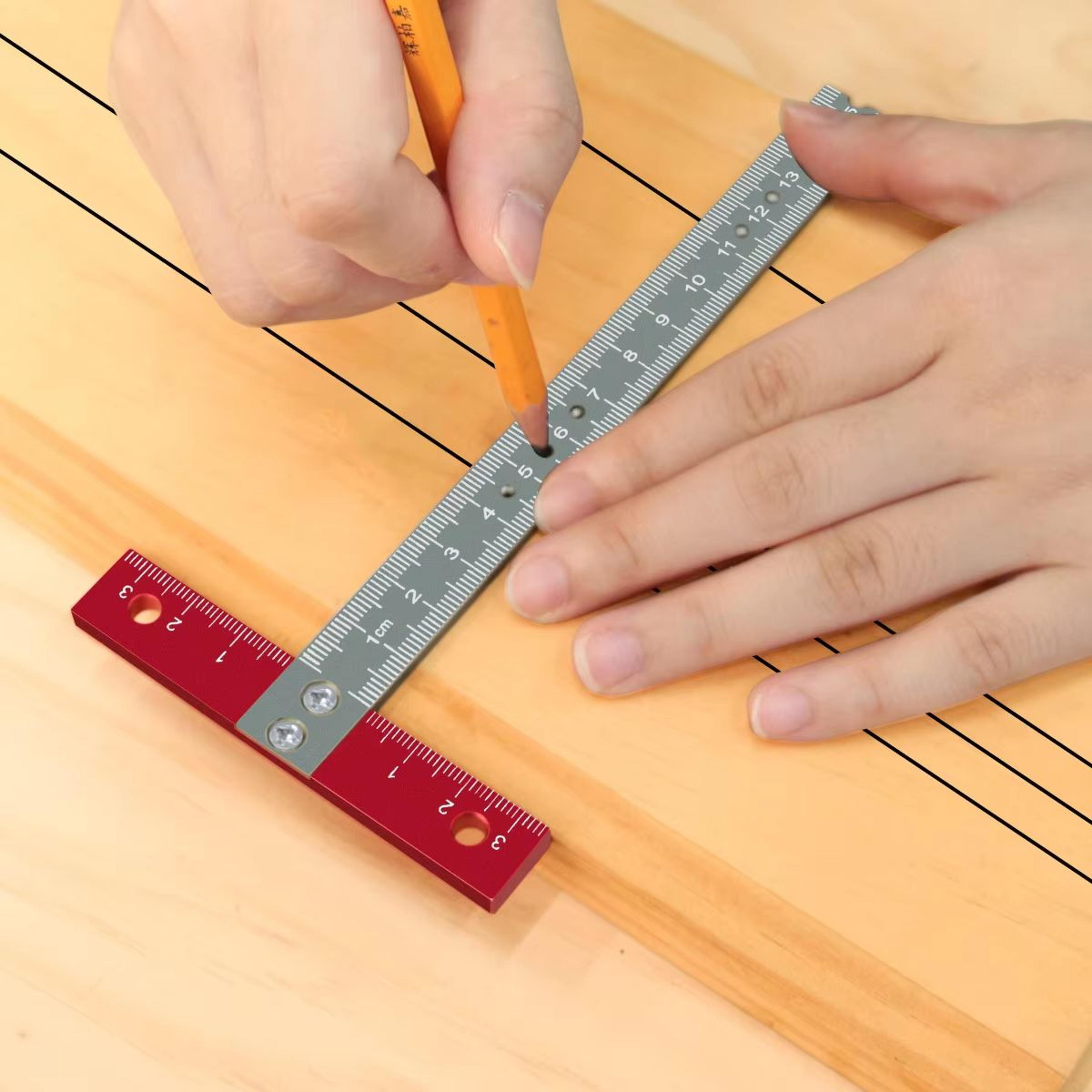 aluminum t square positioning ruler – 170mm laser-printed architect & woodworking measuring tool for precision layouts