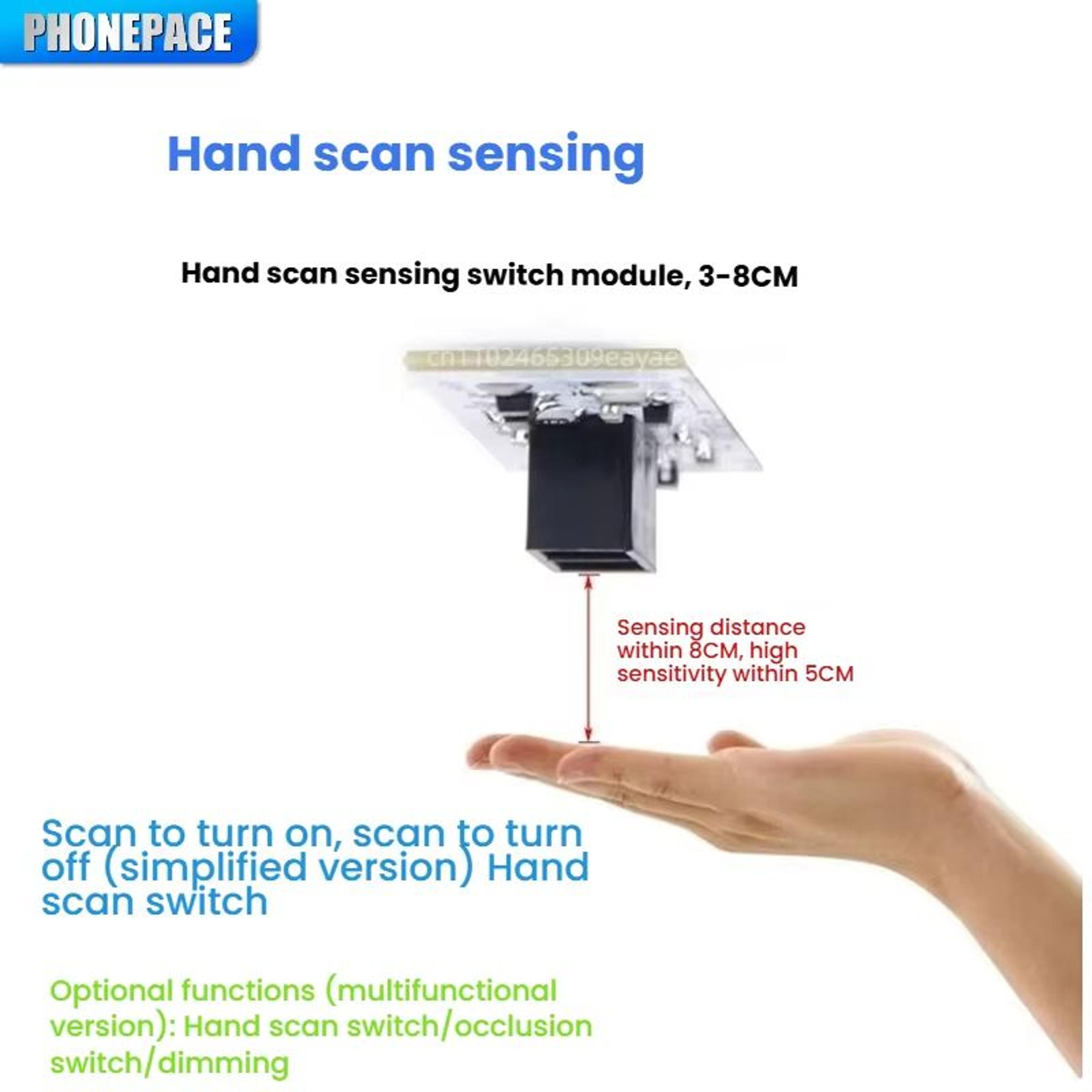 hand wave sensor switch module – led touchless light control for cabinets & wardrobes
