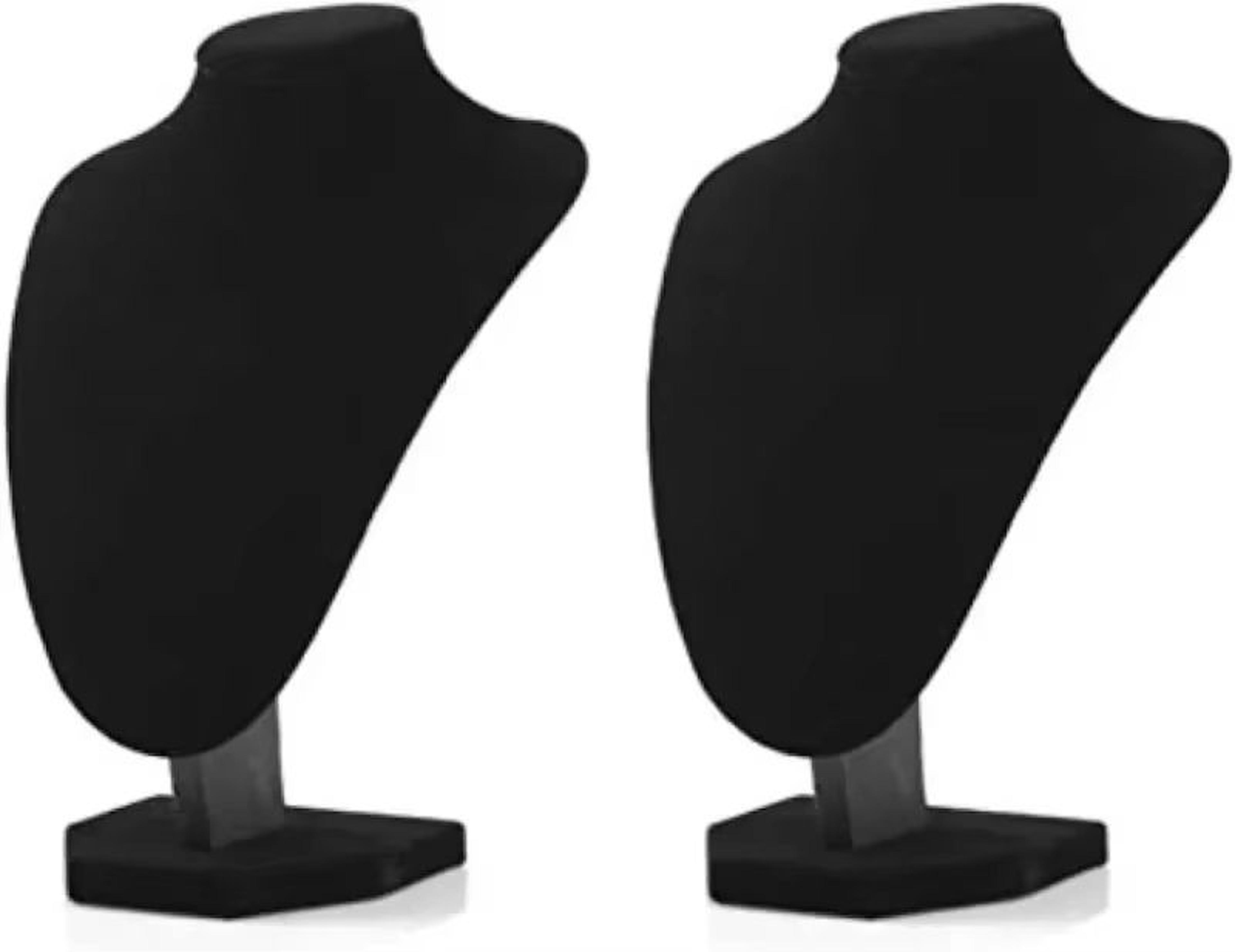 black velvet jewelry display stand set – 2-piece necklace holder mannequin bust for professional showcases & shop events