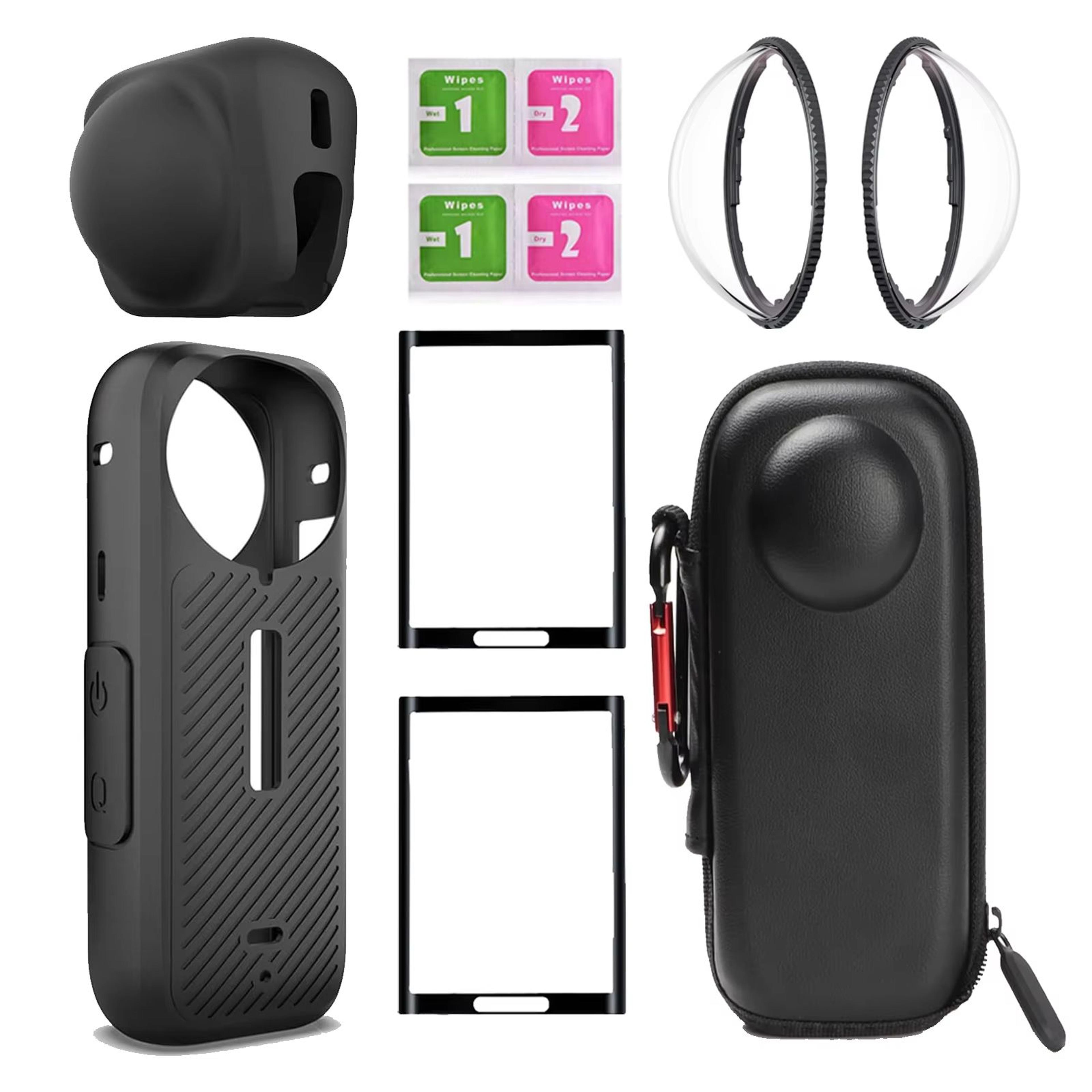 lens protection kit for insta360 x5/x4 – anti-scratch lens guards, screen protector film & storage bag