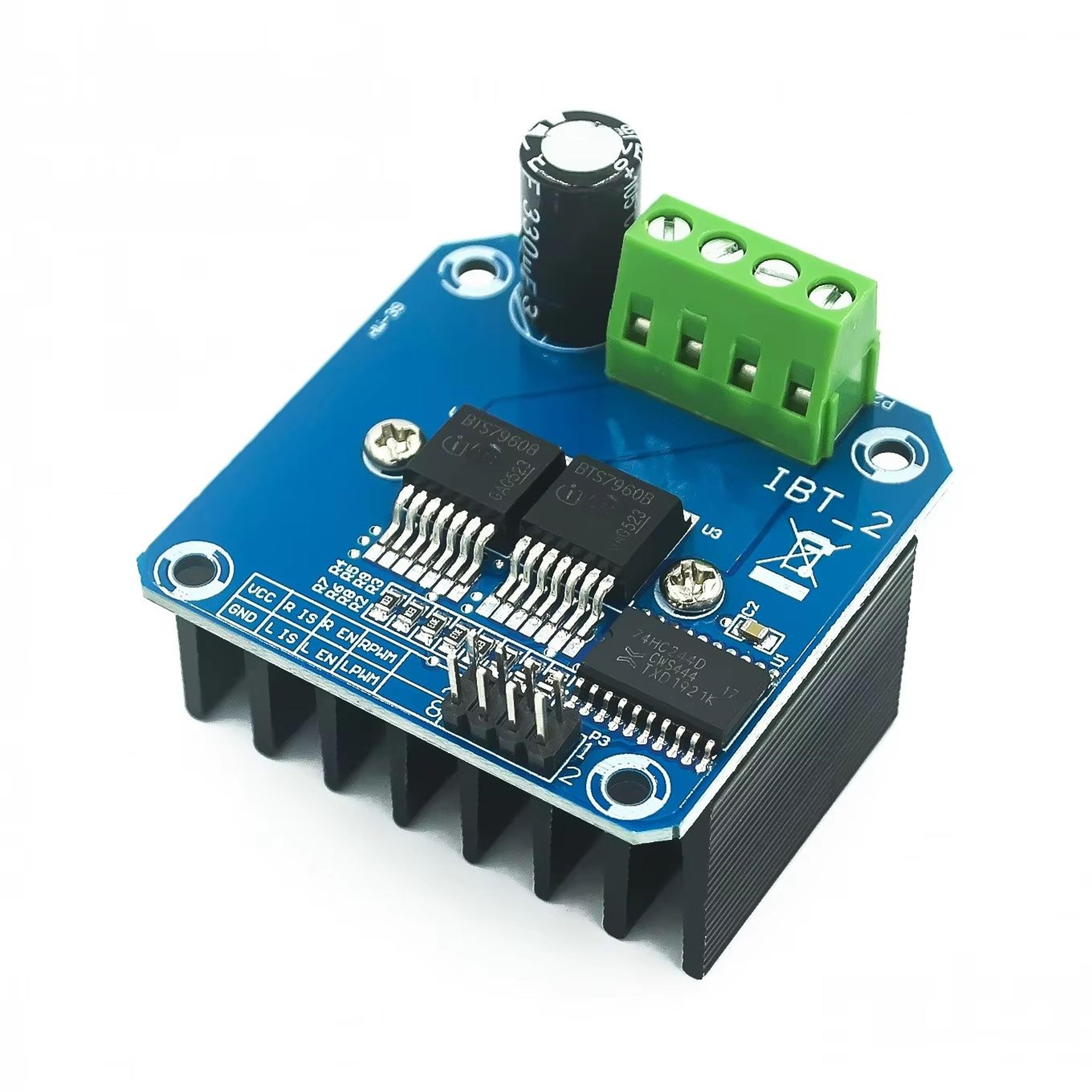 double bts7960 43a dual h-bridge motor driver module – high-power controller for robotics and smart car projects