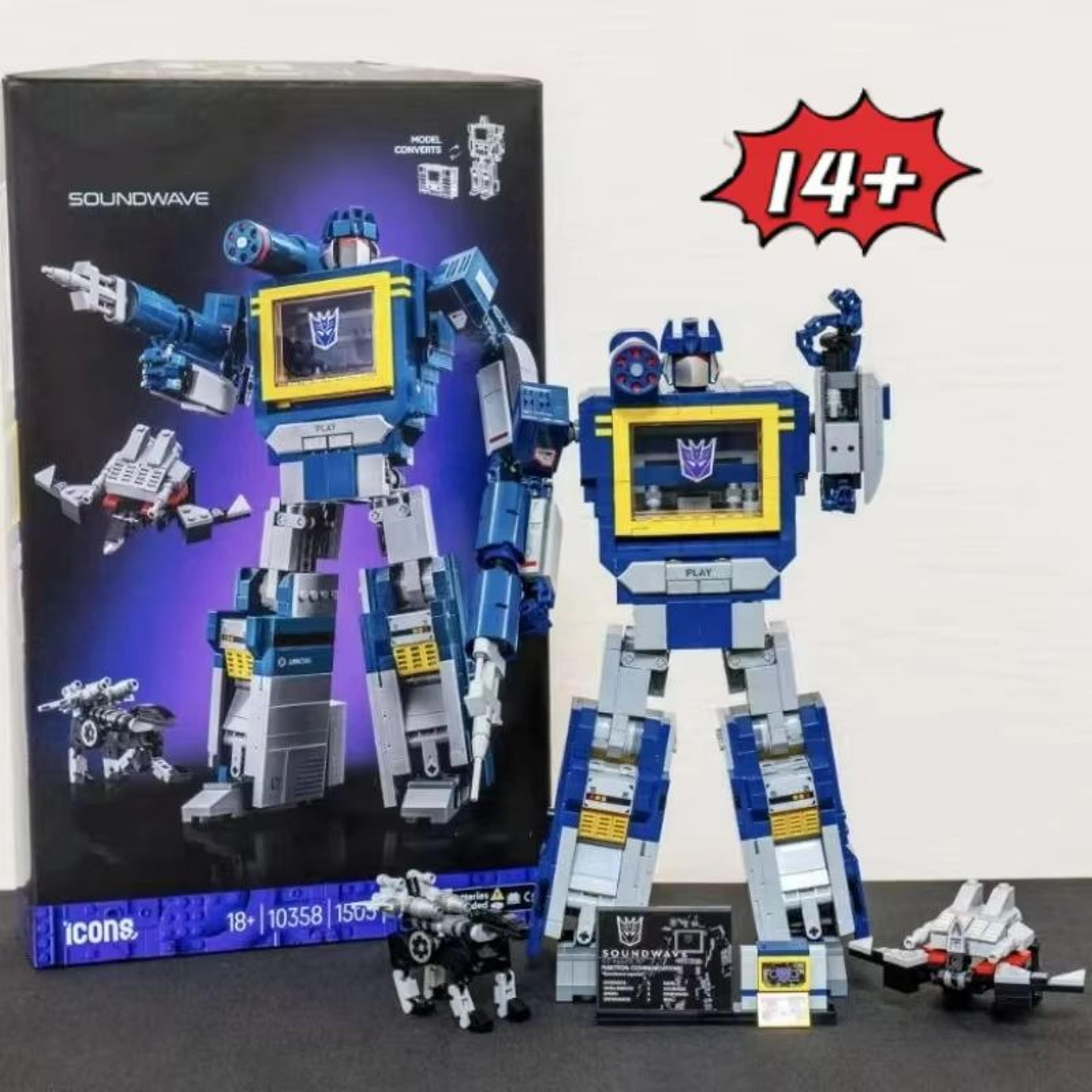 miniso fit 10358 robot soundwave building blocks – creative assembly model toy for kids & collectors
