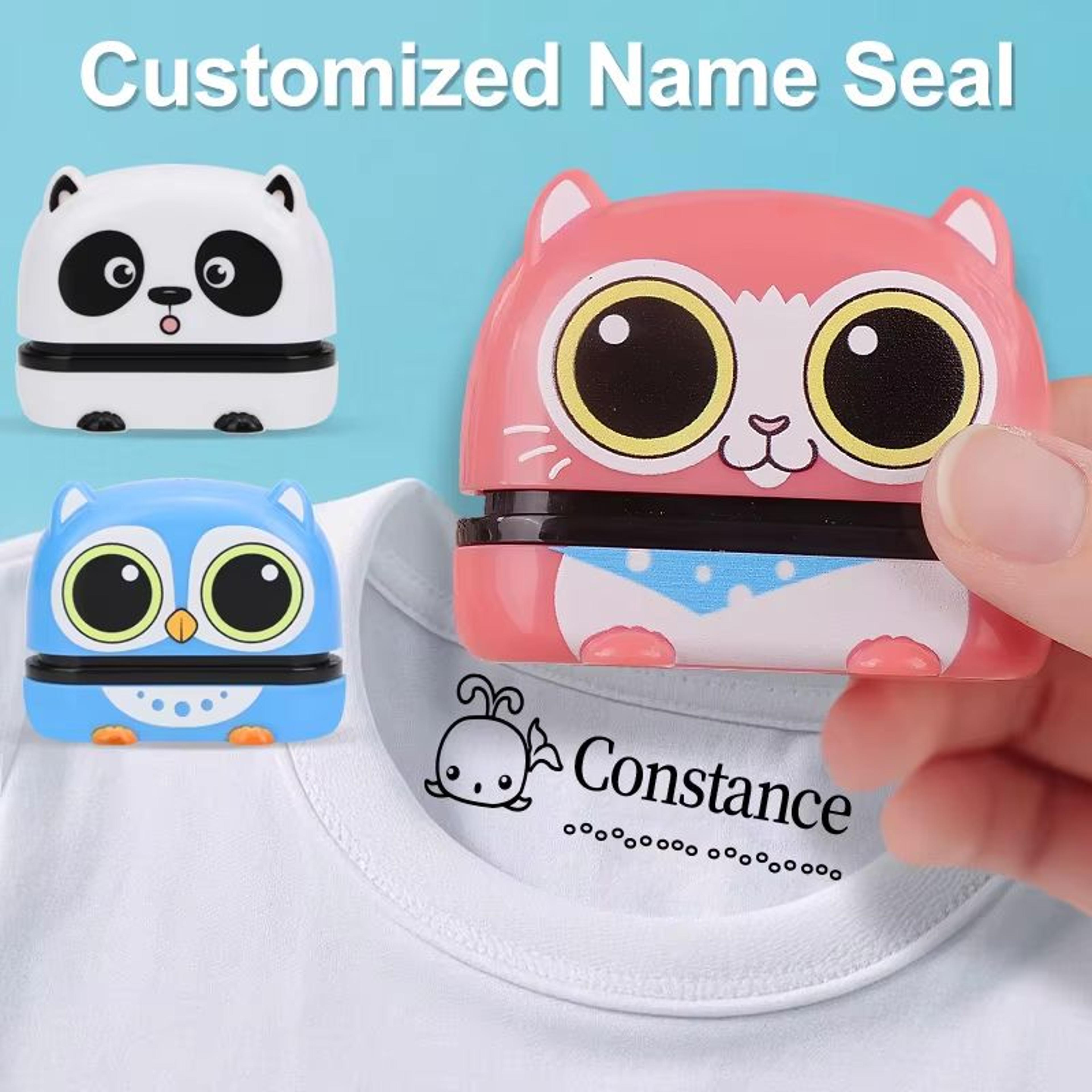 personalized baby name stamp set – custom waterproof name stamp for kids clothes, school supplies & travel items