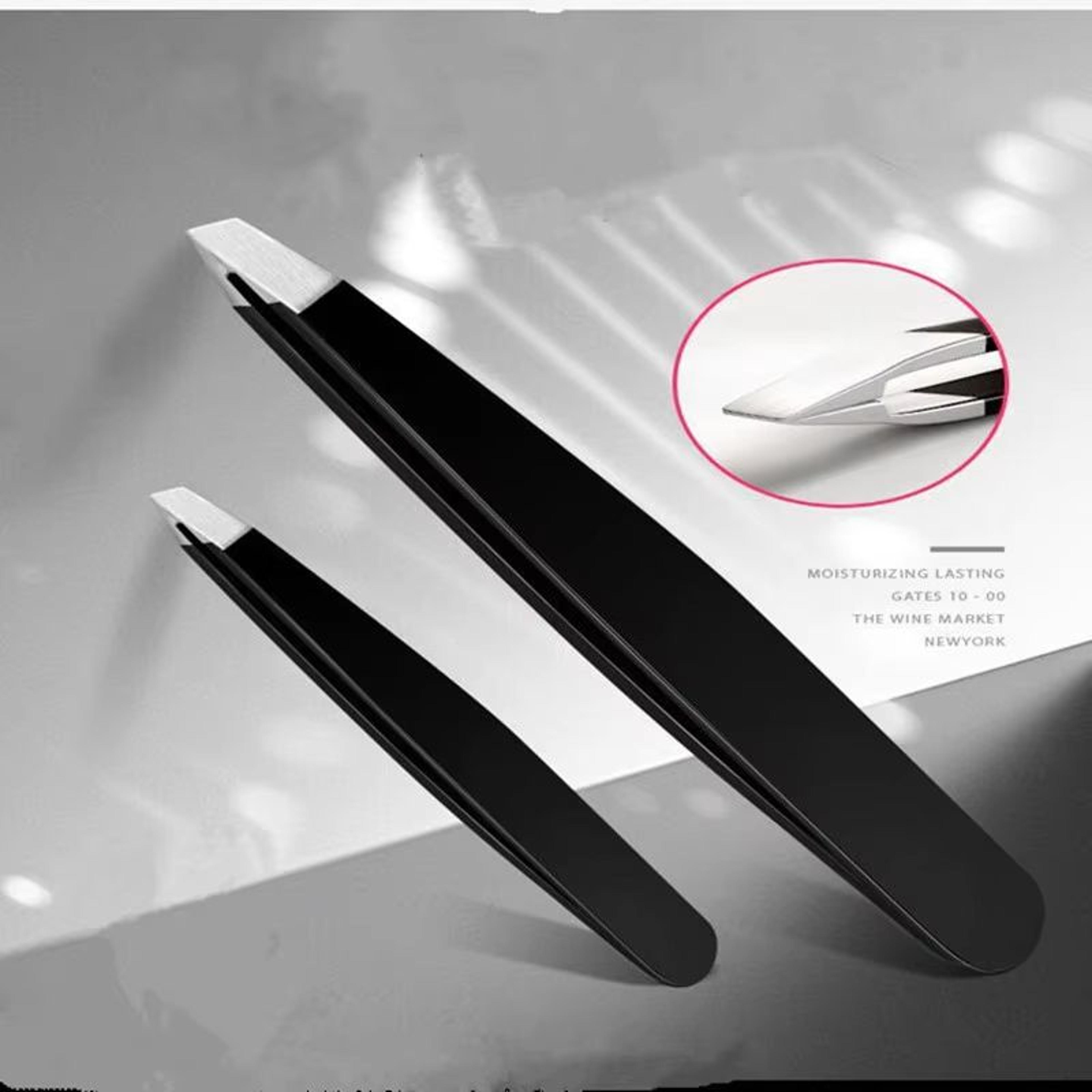 precision stainless steel eyebrow tweezers – slant tip hair removal tool for makeup, eyelash extension & double eyelid a