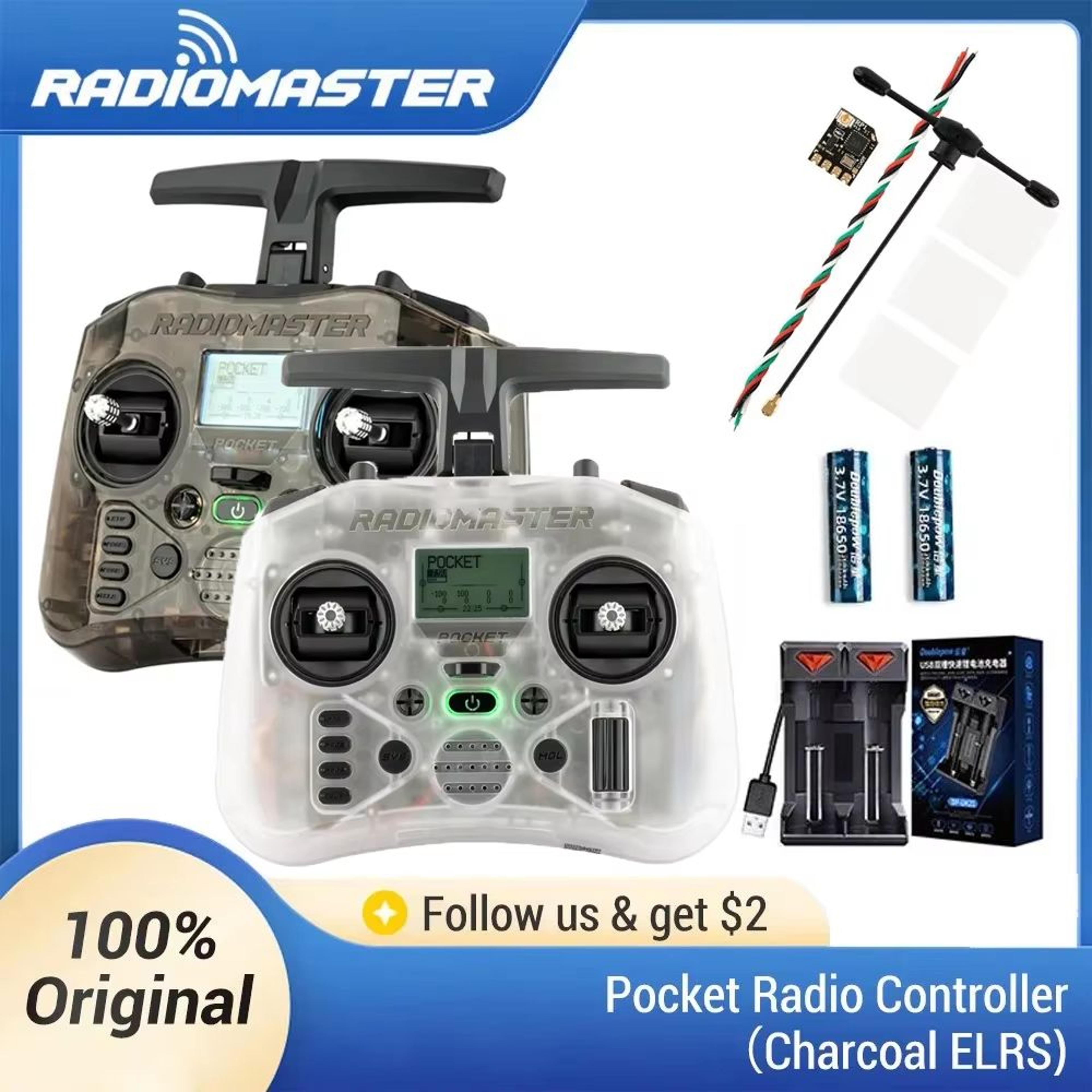 radiomaster pocket edgetx 2.4g left-handed throttle radio controller