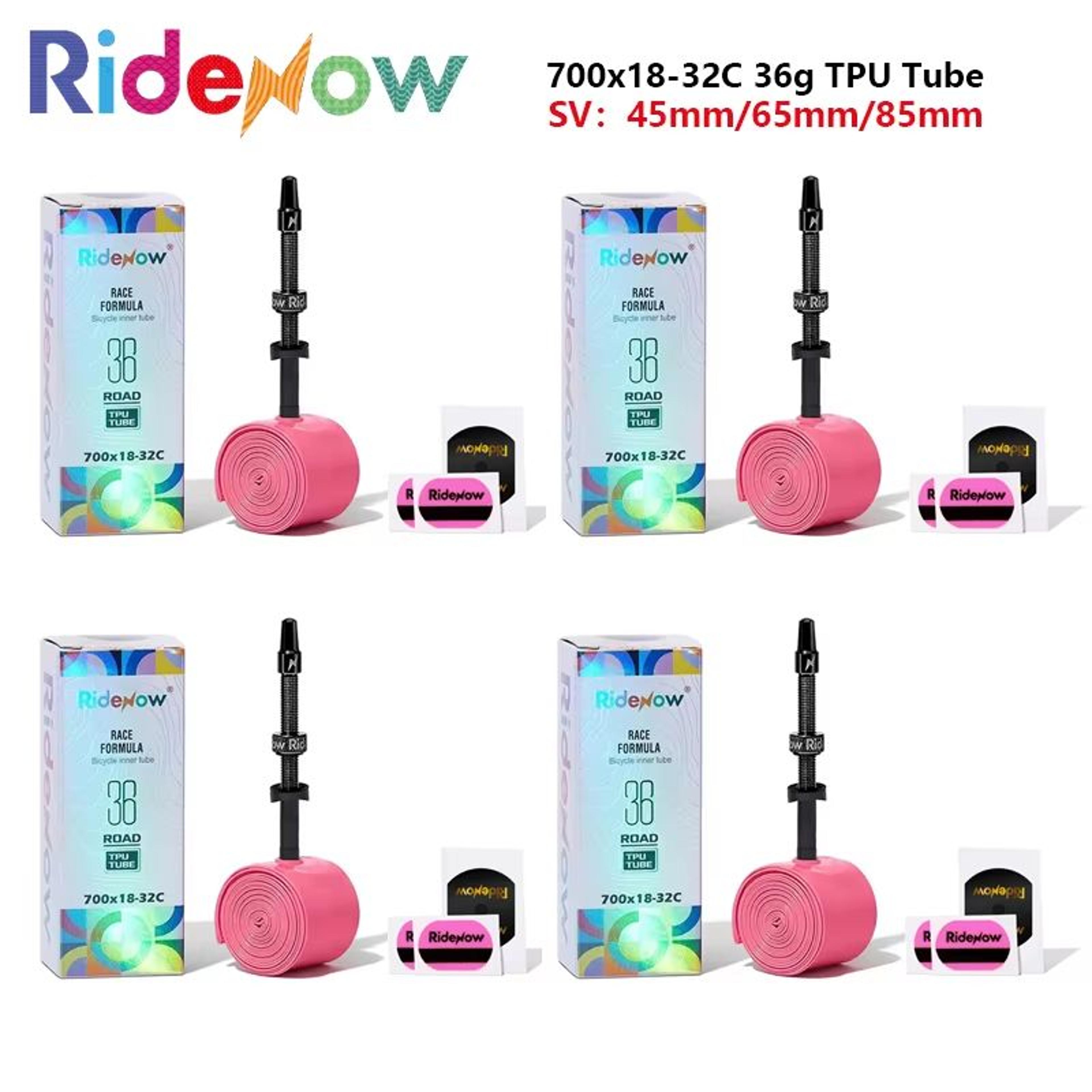 ridenow 700c road bike tpu inner tube with upgraded metal nozzle and removable valve core