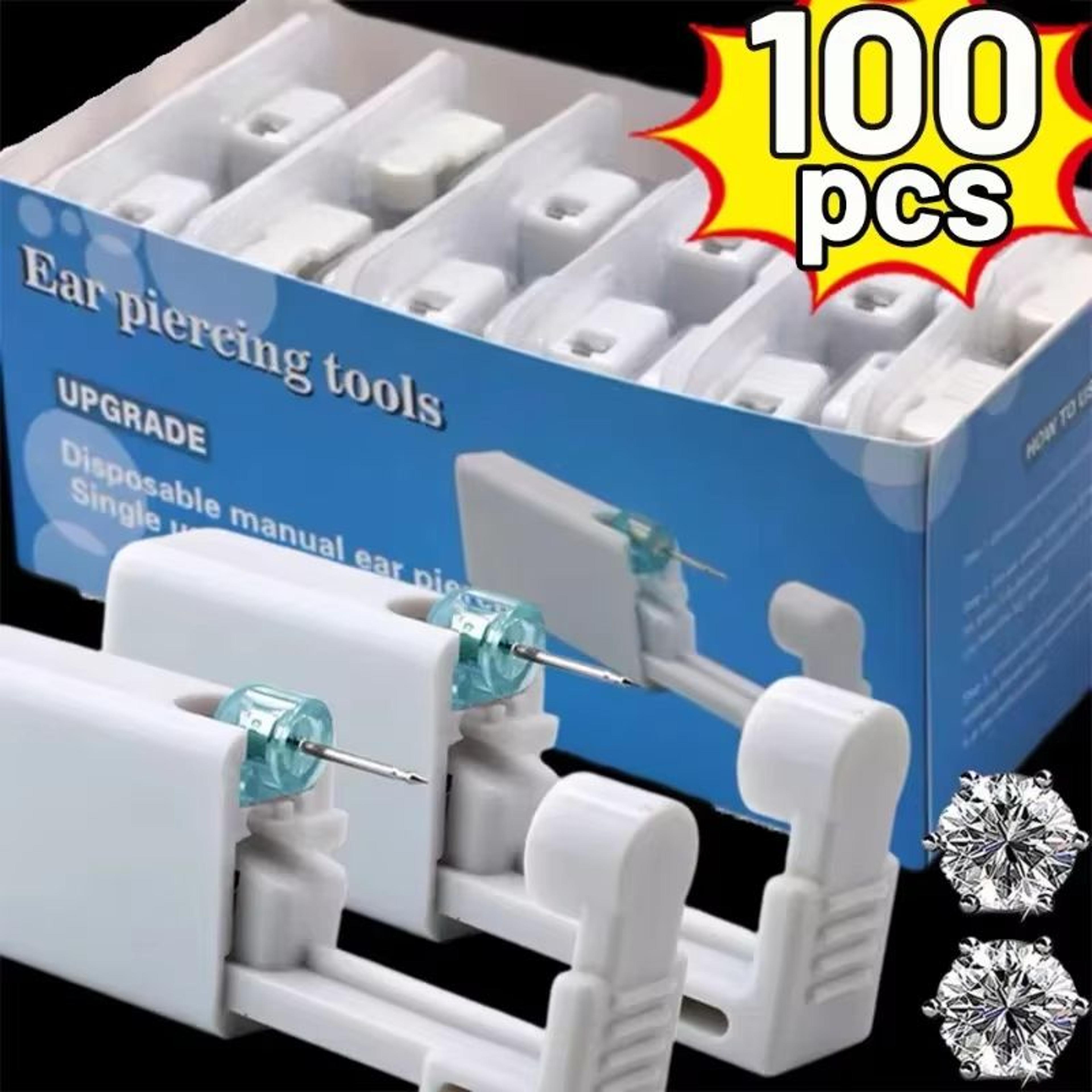 safety ear piercing gun kit – disposable sterile ear piercing device for women and men