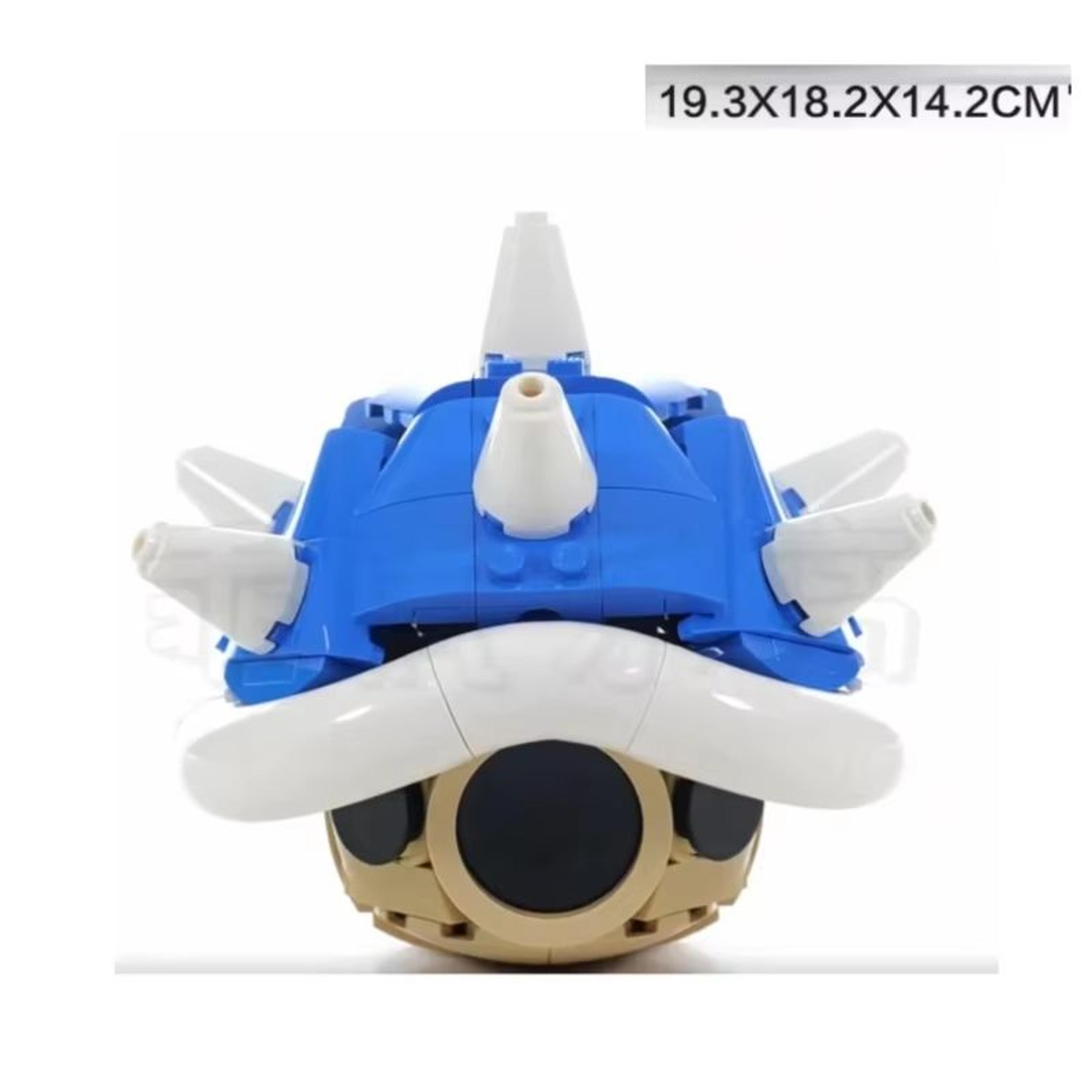 moc kart spiny shell turtle diy building block figure – creative anime toy set