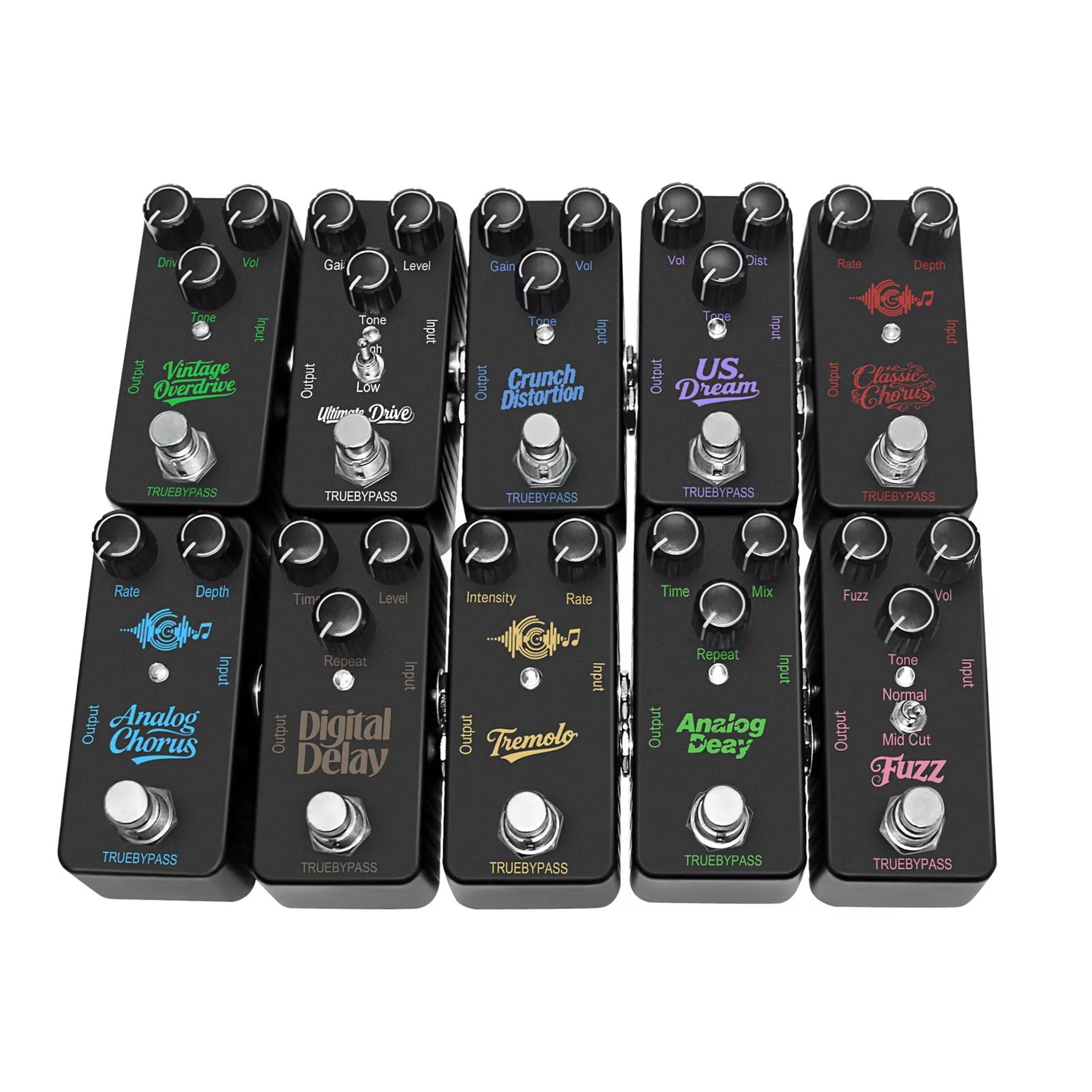 electric guitar effects pedal mini – classic distortion, chorus & digital delay for pro-level sound