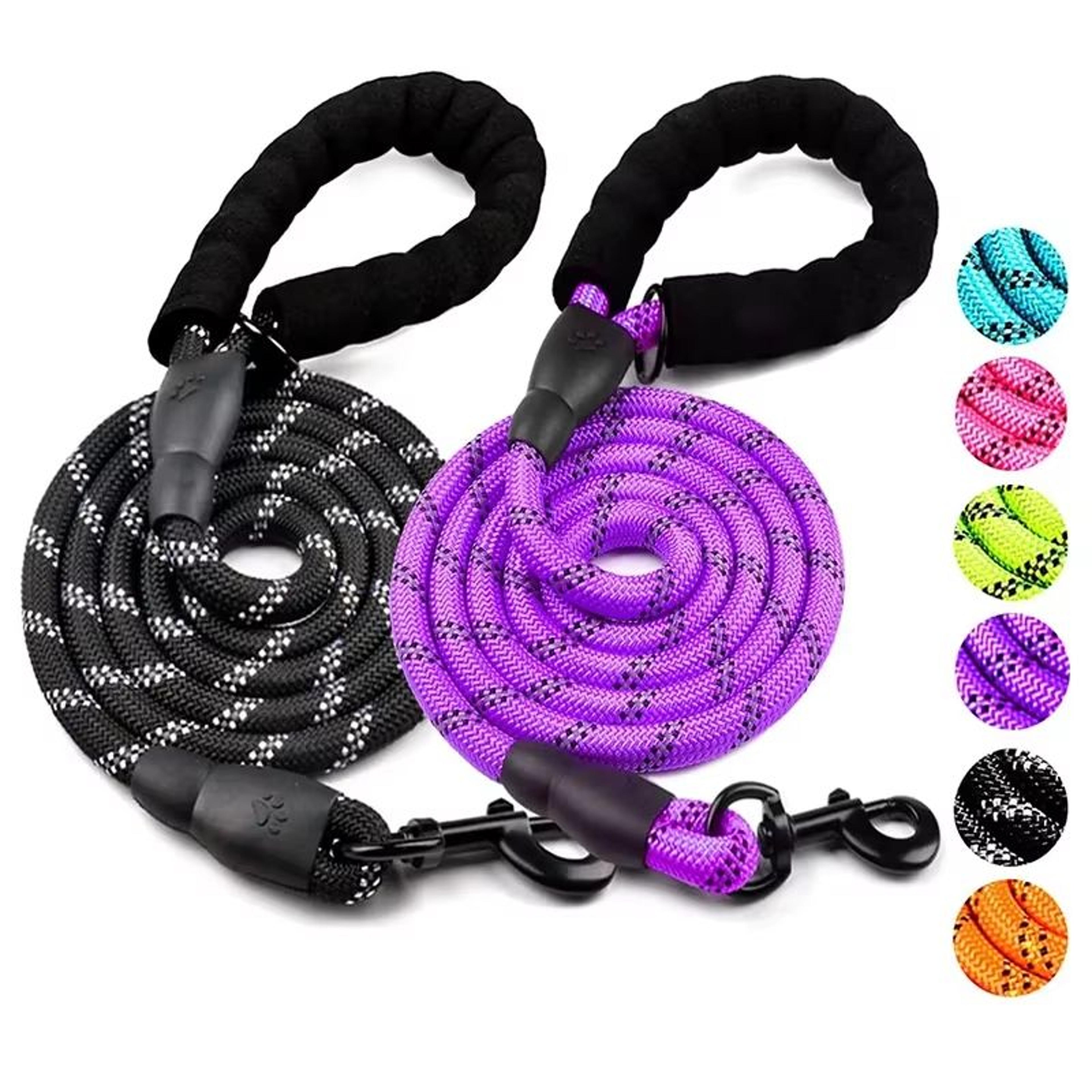 durable reflective dog leash – heavy-duty nylon lead for small, medium & large dogs