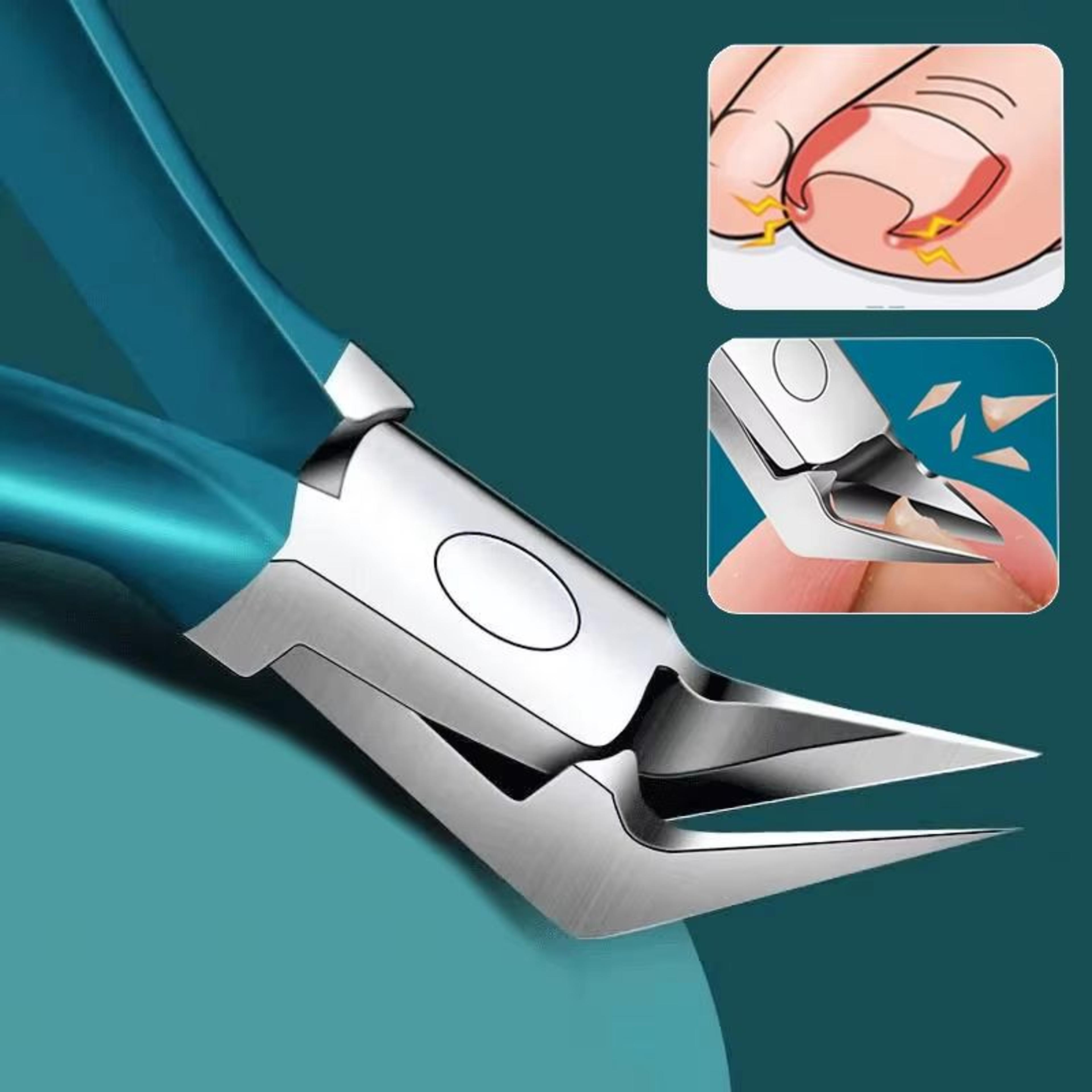 premium stainless steel toenail clipper – straight blade for ingrown & thick nails | sharp precision tip pedicure tool f