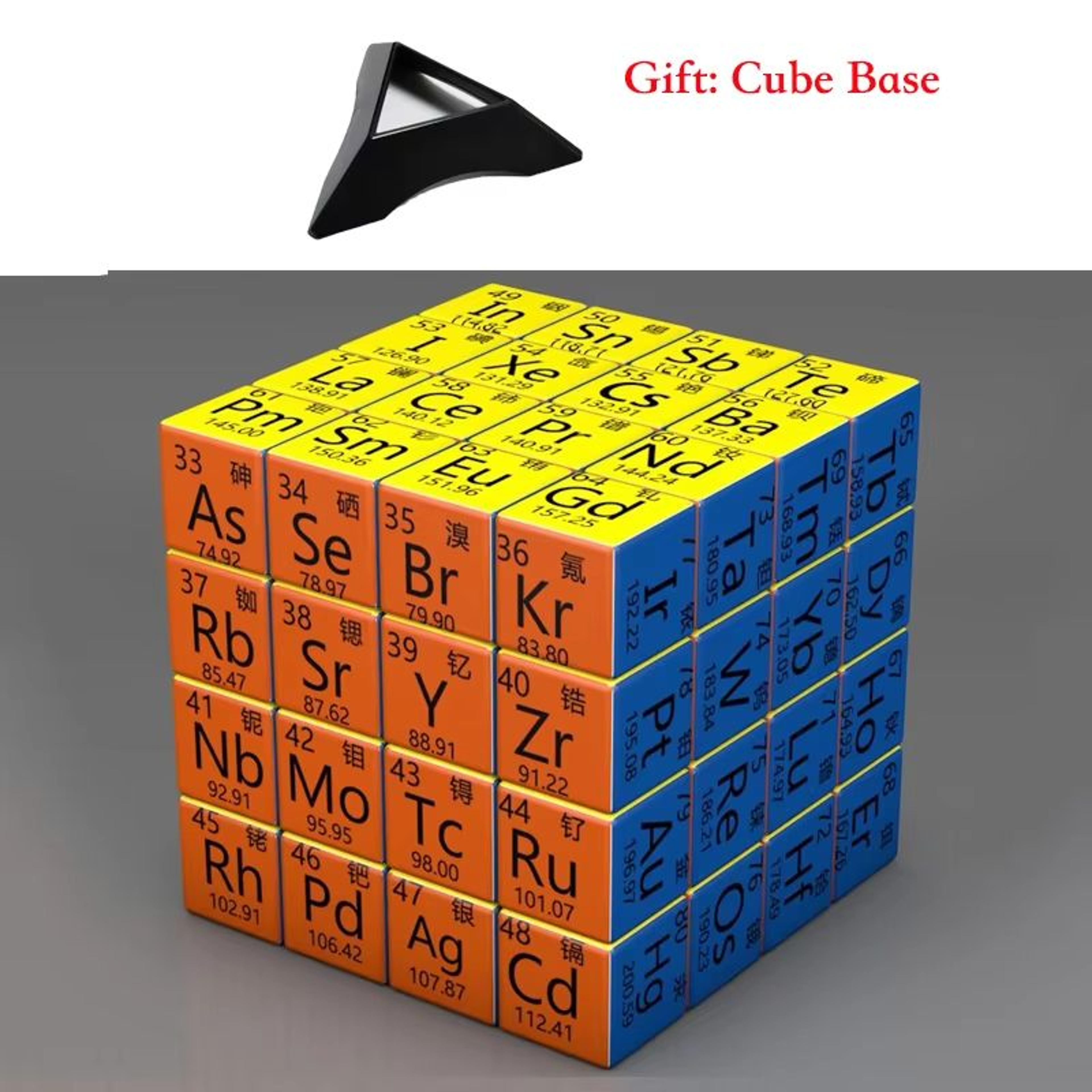 3x3x3 educational magic puzzle cube – stem math & chemistry learning toy for kids with display base