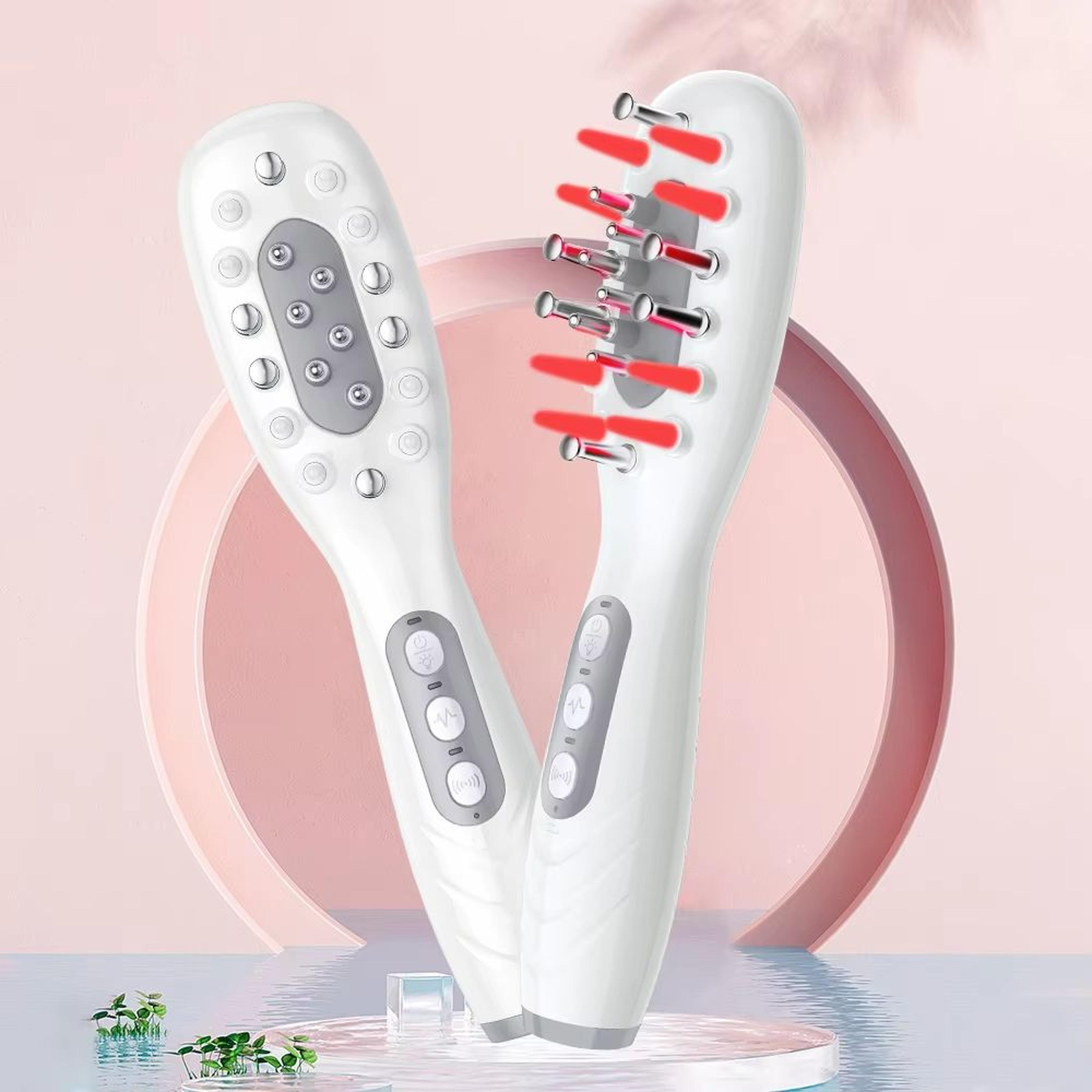 scalprevive rf micro-current hair care comb – led light & hot compress scalp therapy device