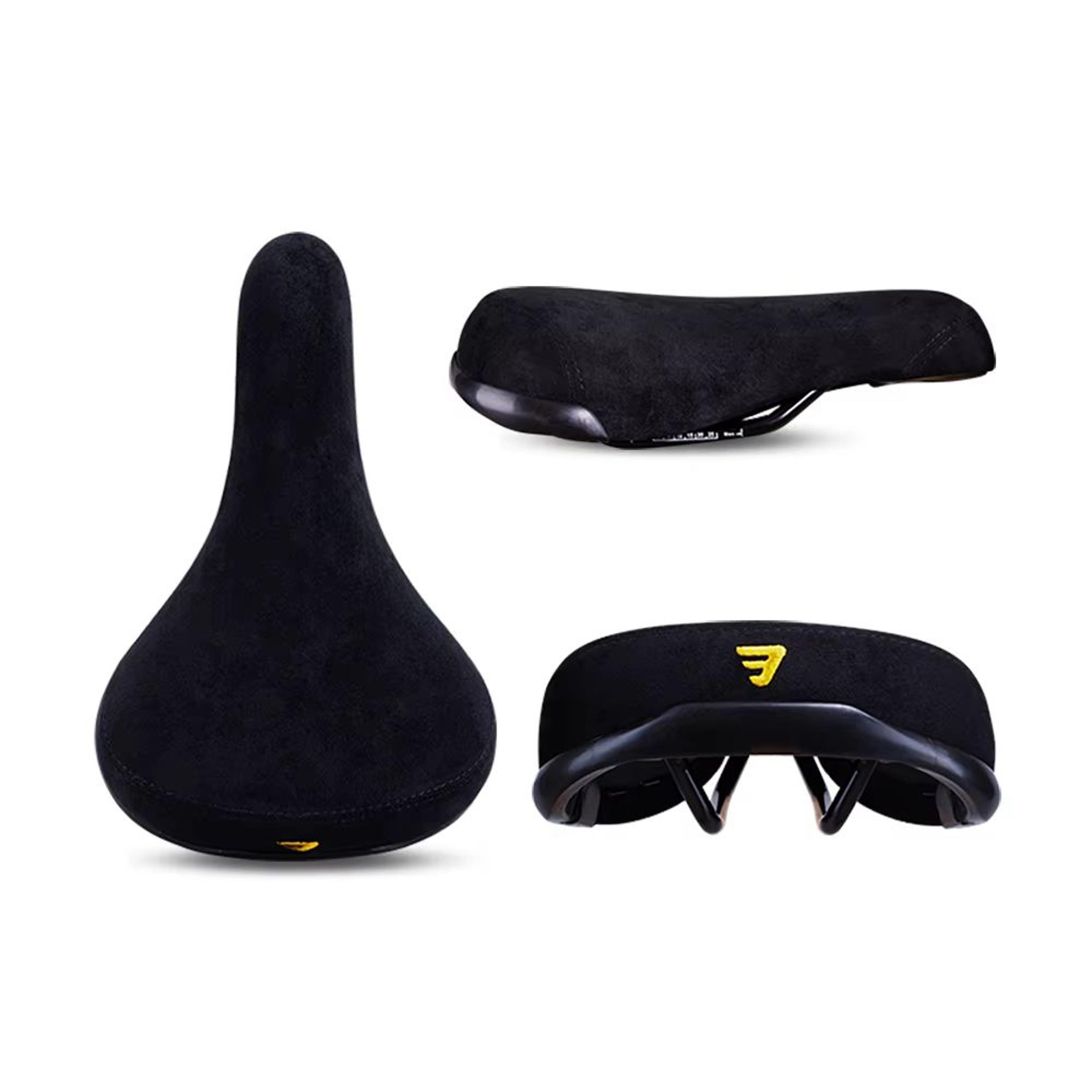 funsea bicycle saddle wheelie – flannelette-covered 8 mm rail bike seat with embroidered logo