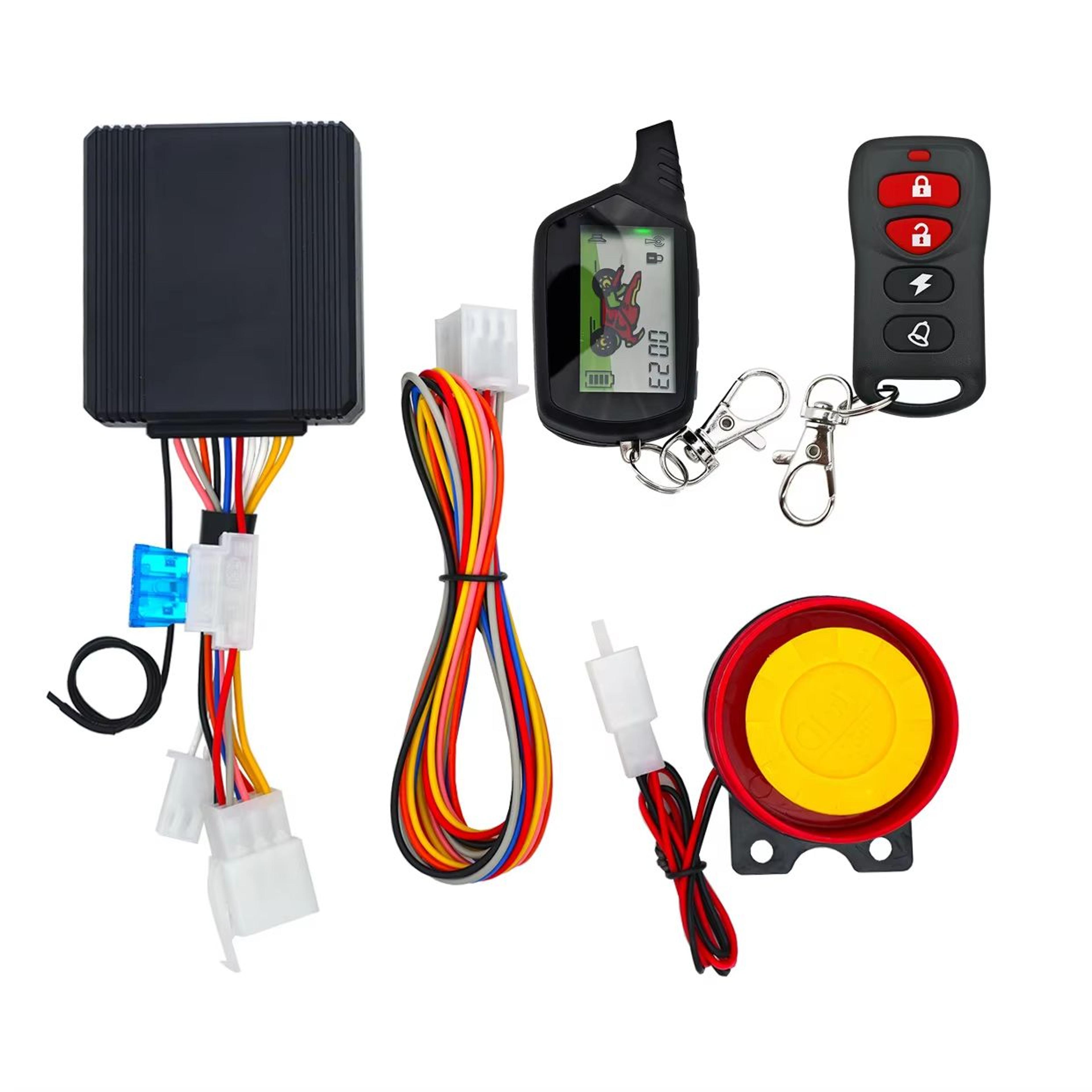 motorcycle smart anti-theft alarm system with remote start & vibration alert