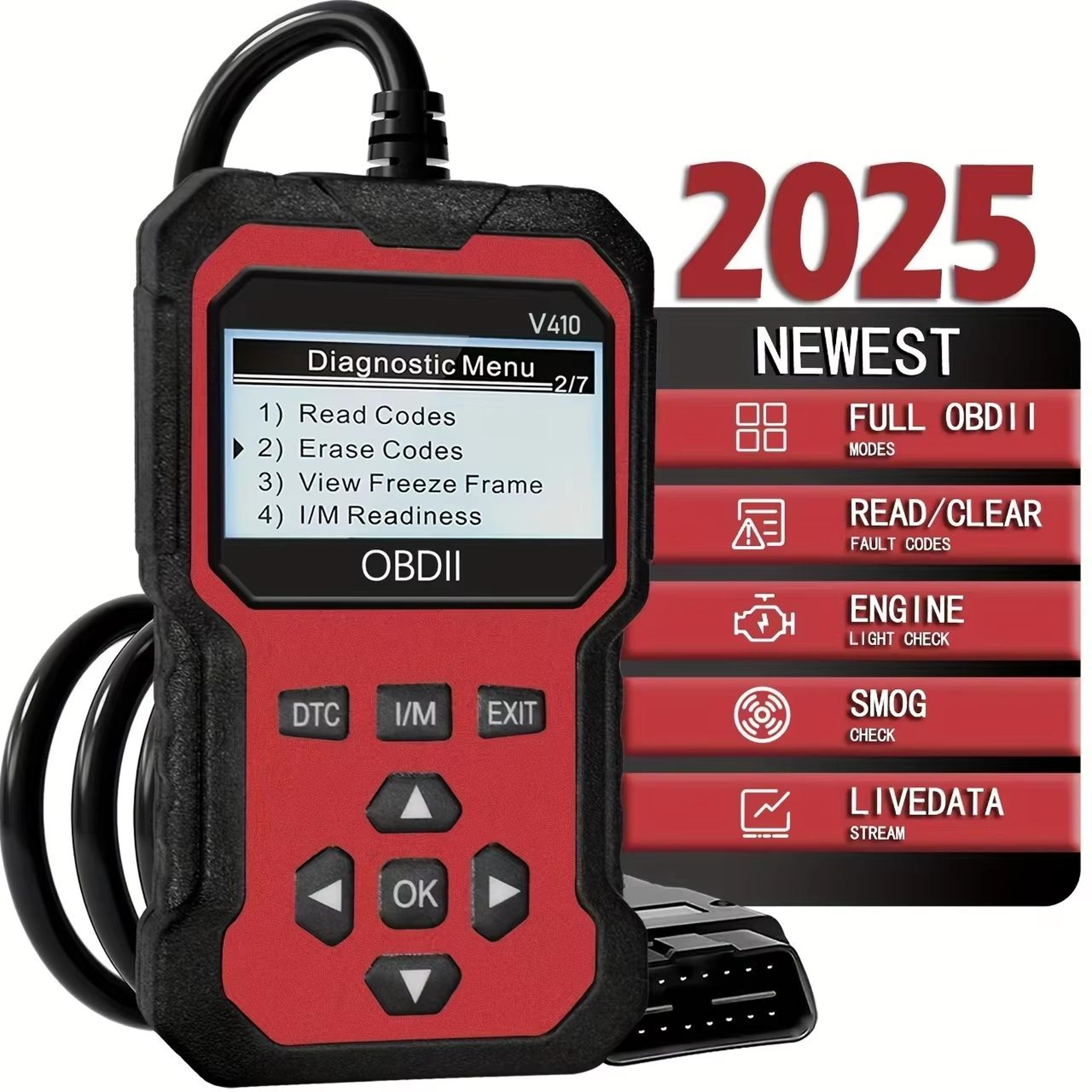 enhanced universal obd ii scanner – advanced car diagnostic tool for engine fault codes and error reset