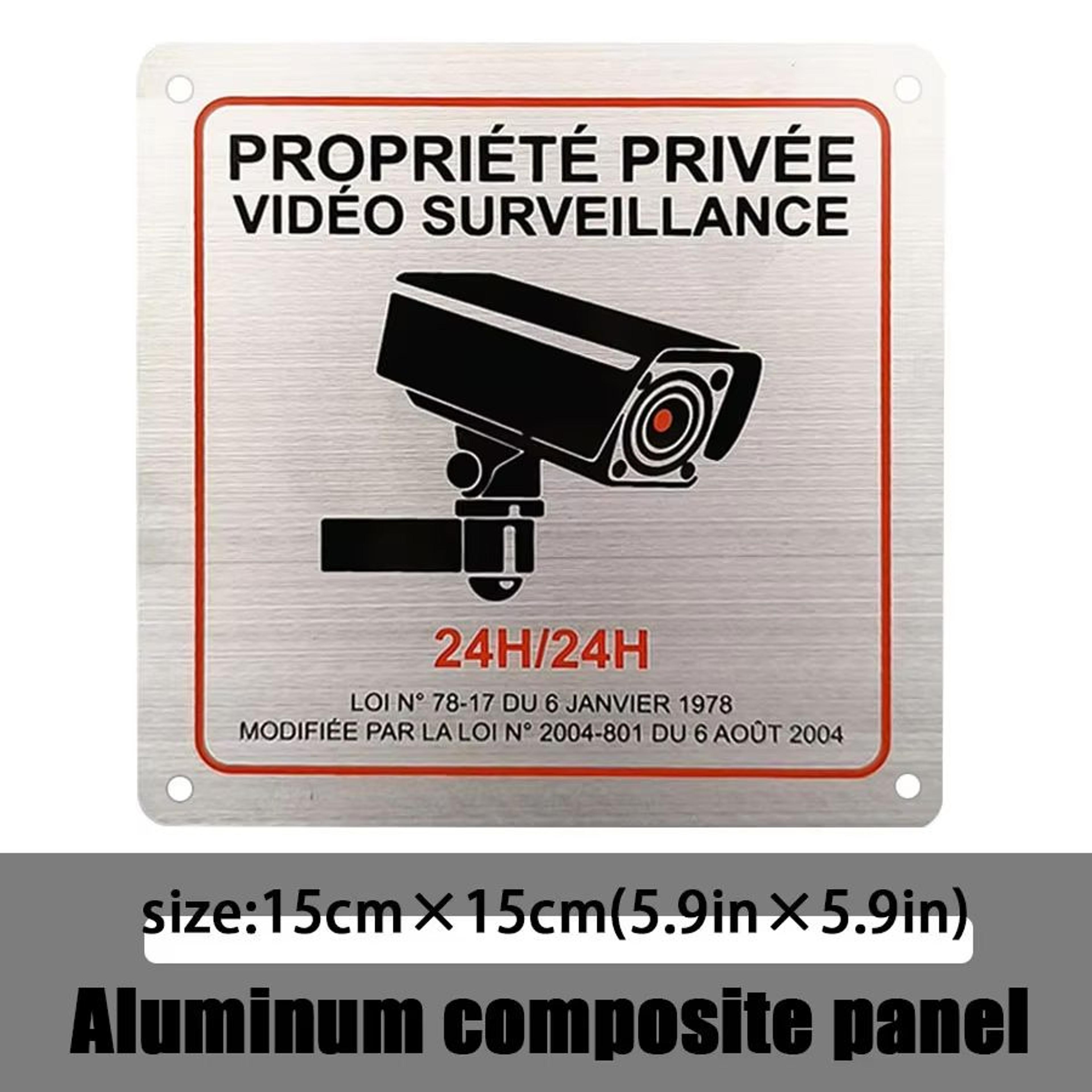 premium french aluminum alloy private property video surveillance sign