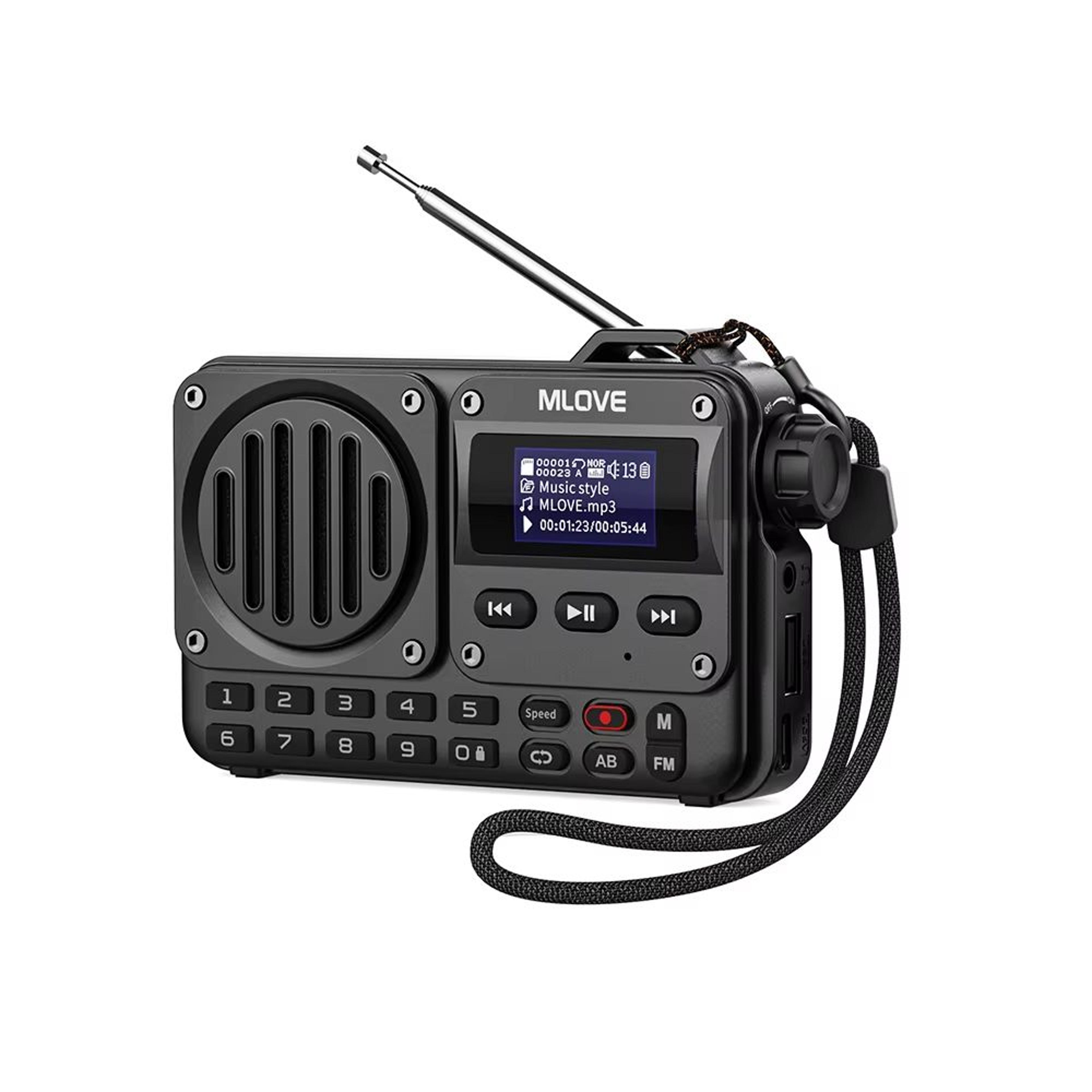 mlove bv800 portable bluetooth speaker with fm radio & lcd display