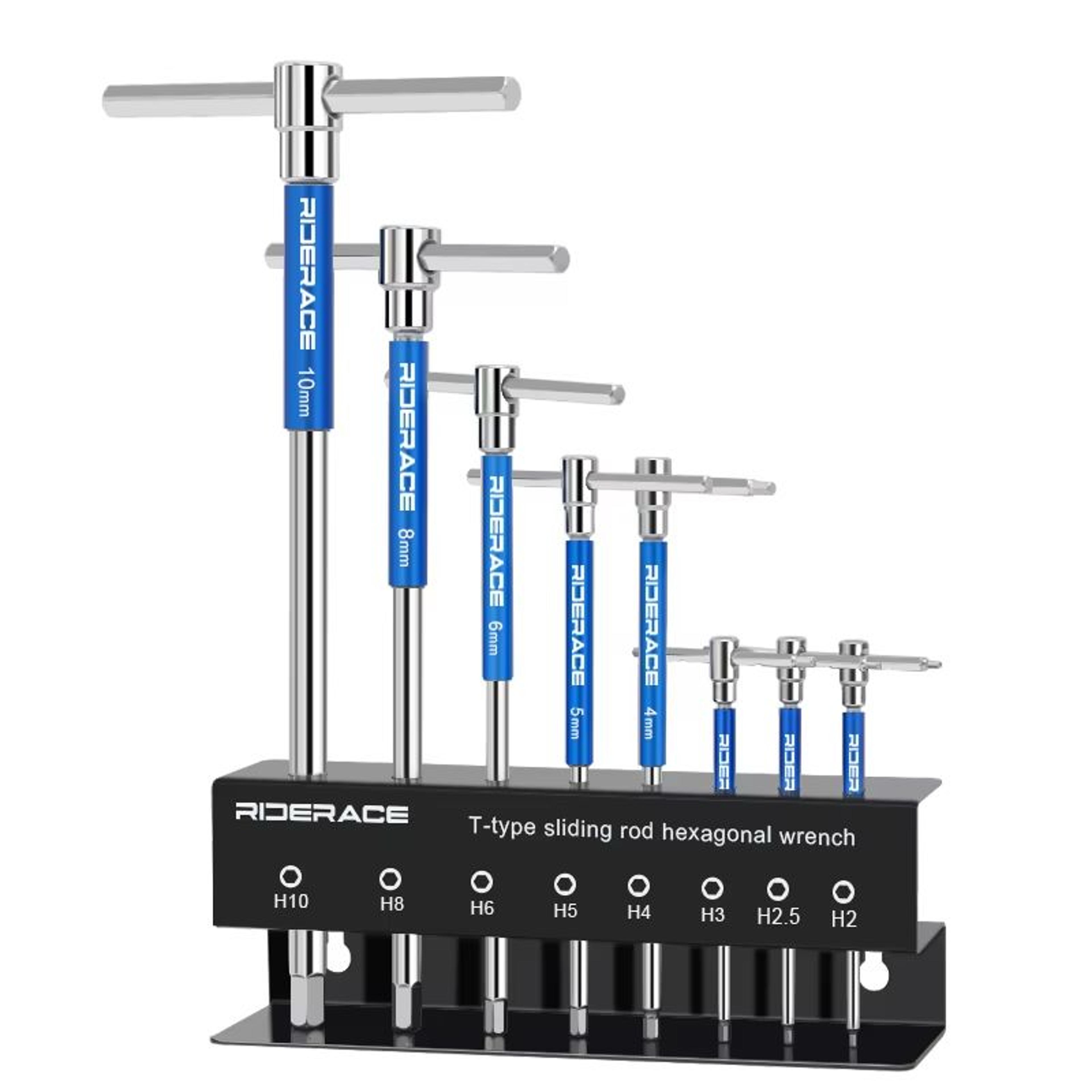 riderace t-handle allen wrench set (2/2.5/3/4/5/6/8/10 mm) – heavy-duty crv steel bike repair tools