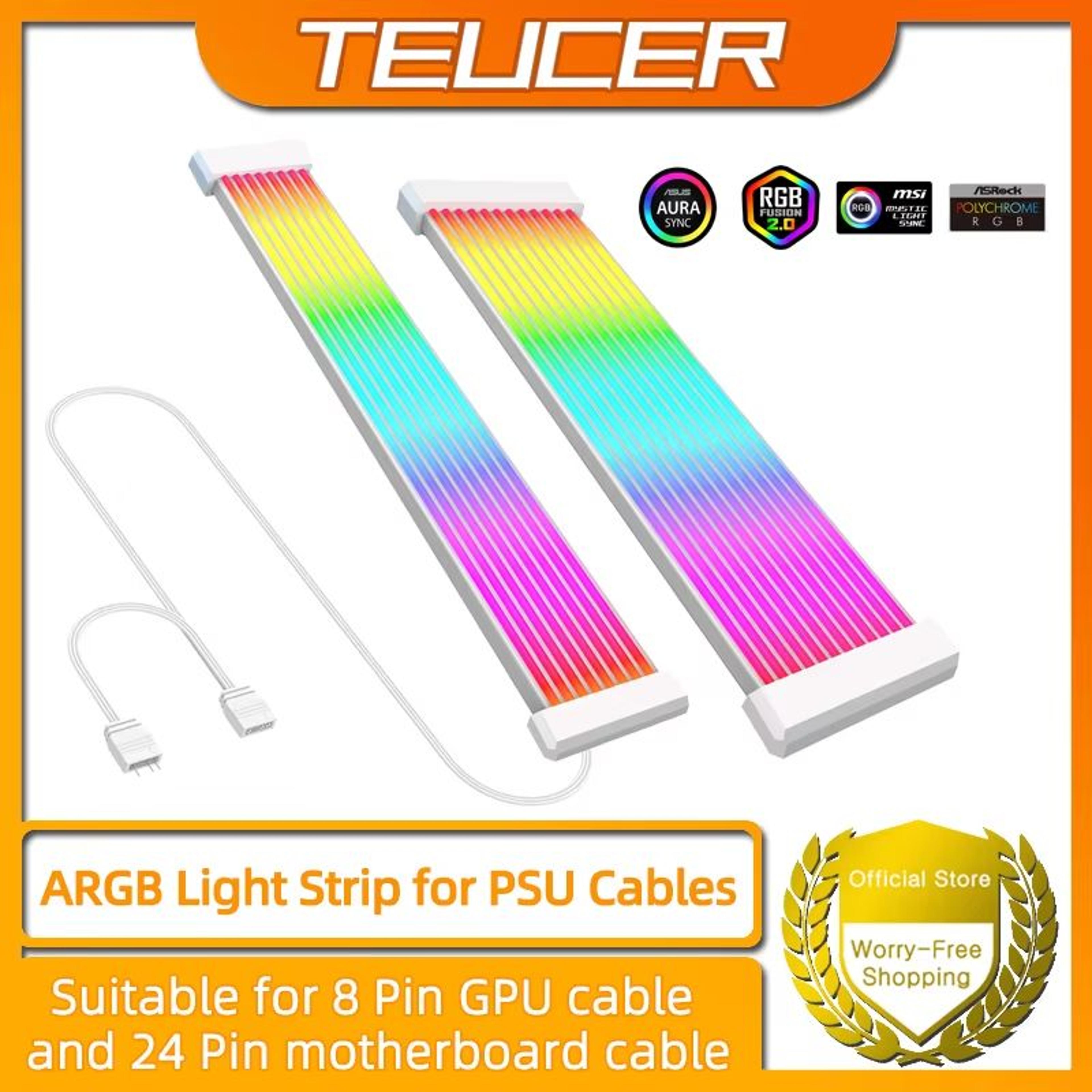 rgb psu cable extension kit – 5v 3-pin argb sync for 6/8/12/16/24-pin connectors