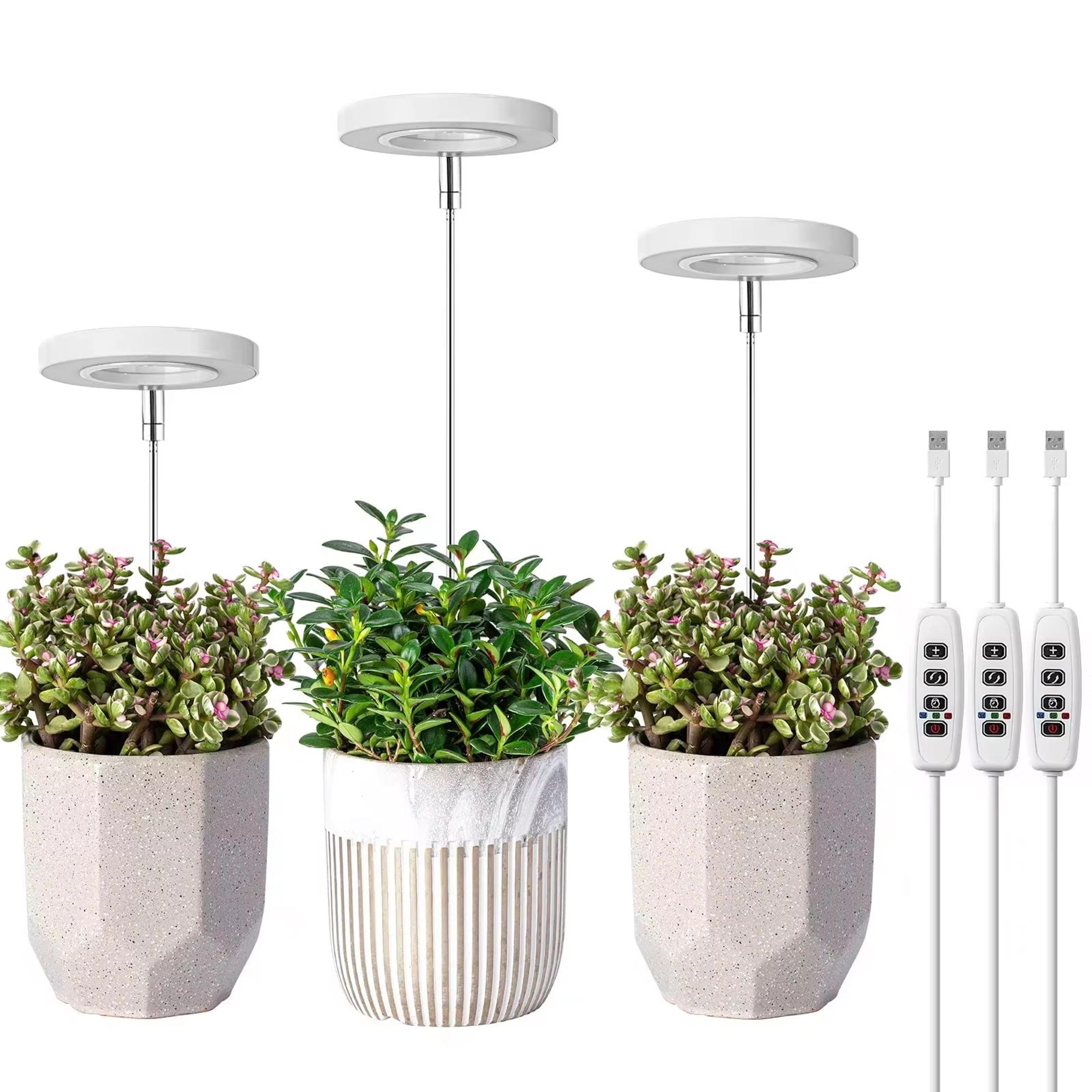 plantglow telescopic full-spectrum led grow light – adjustable height + 3/9/12h timer & 10-level dimming