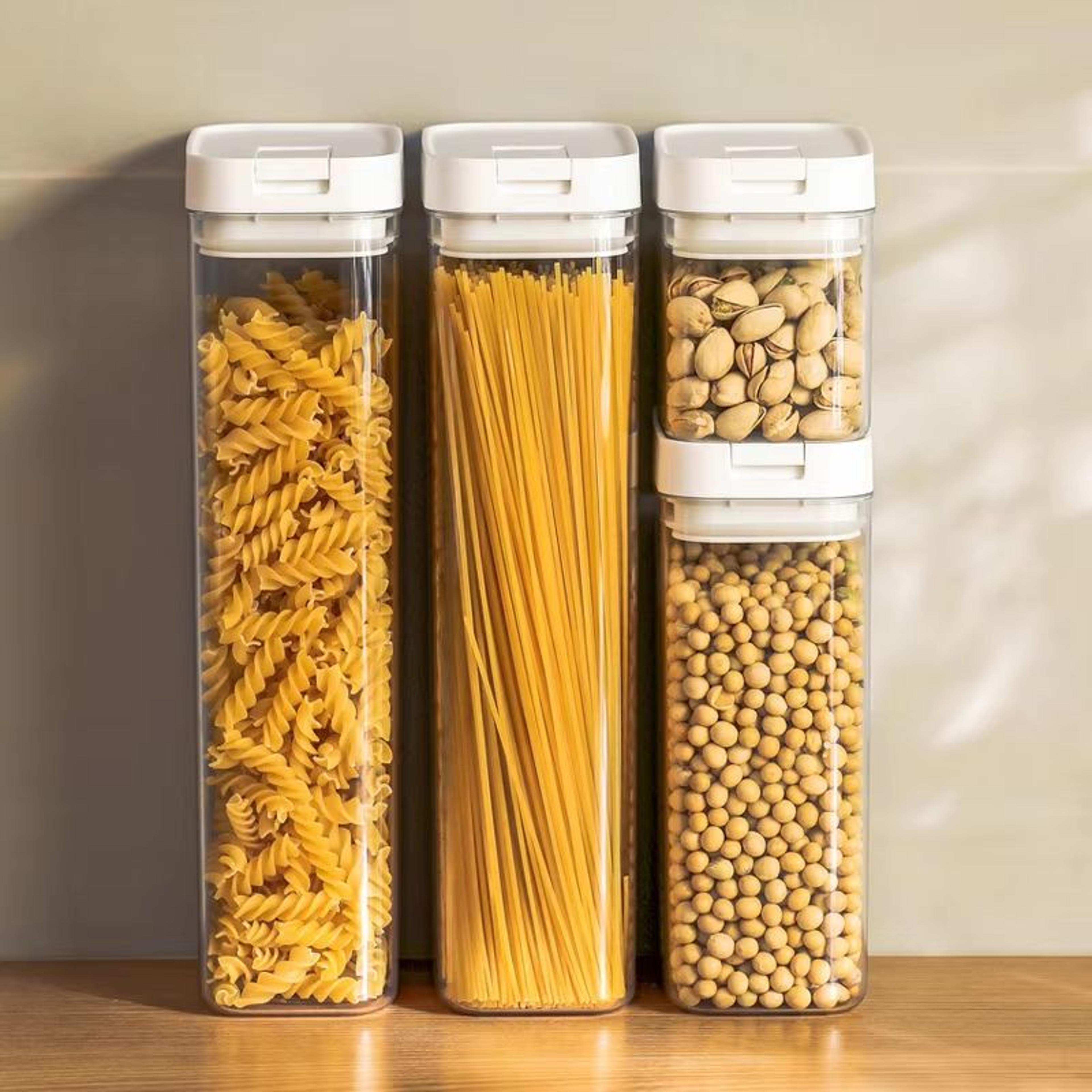 clearlock premium transparent pasta & grain storage box – moisture-proof kitchen container