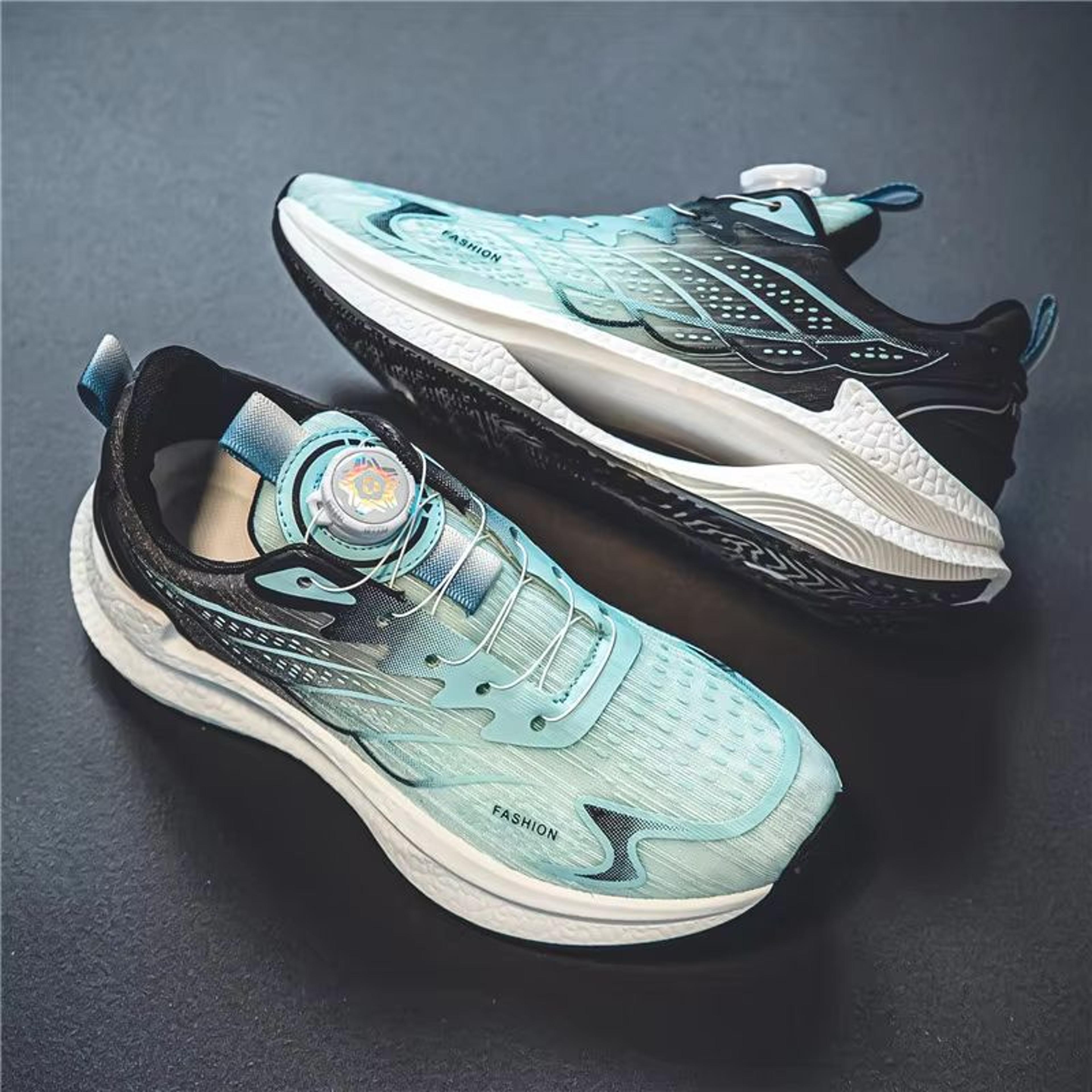 mesh rotating-buckle sports shoes – men's summer breathable running & casual outdoors sneaker