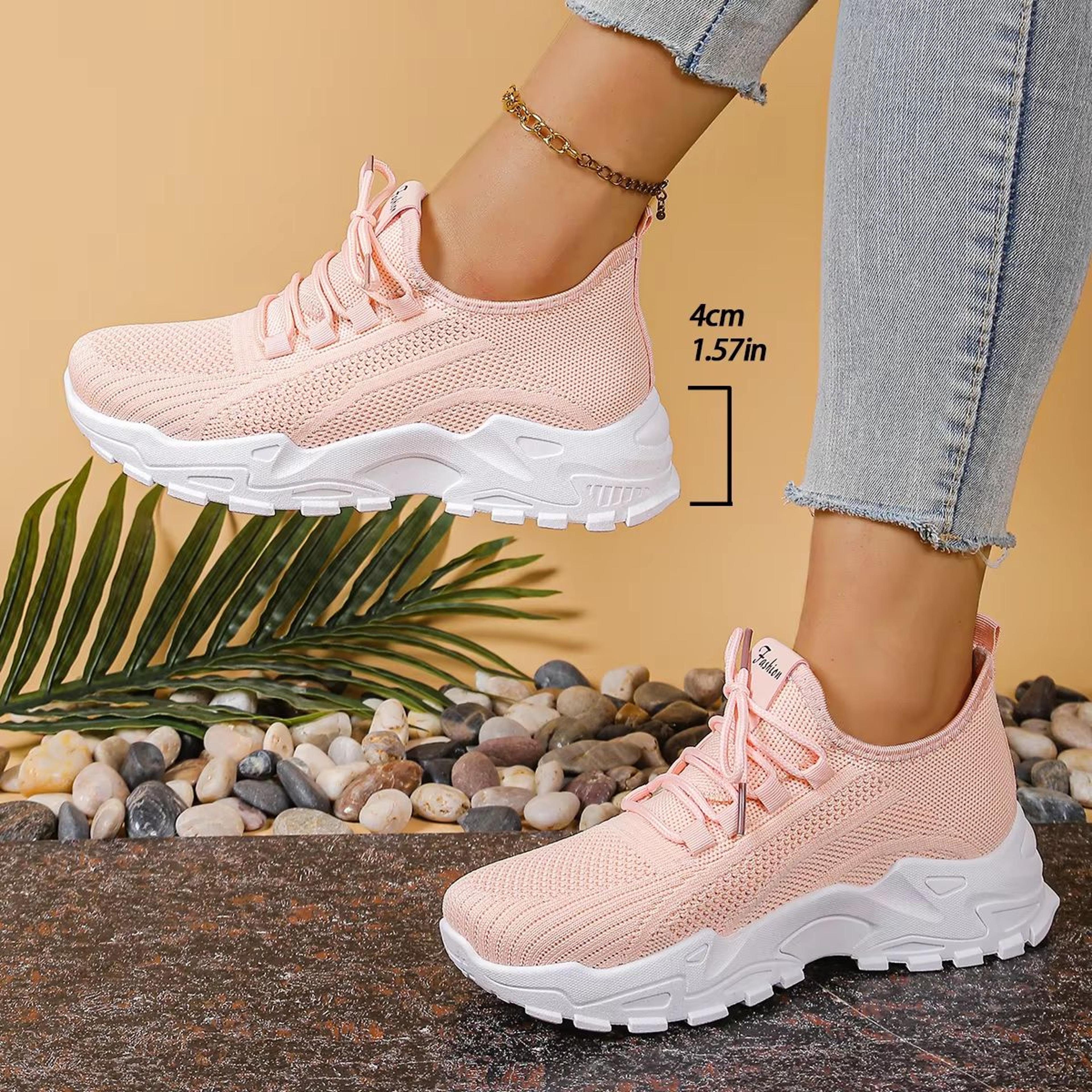 2025 versatile height-boost sneaker – solid colour women's casual shoes with free shipping