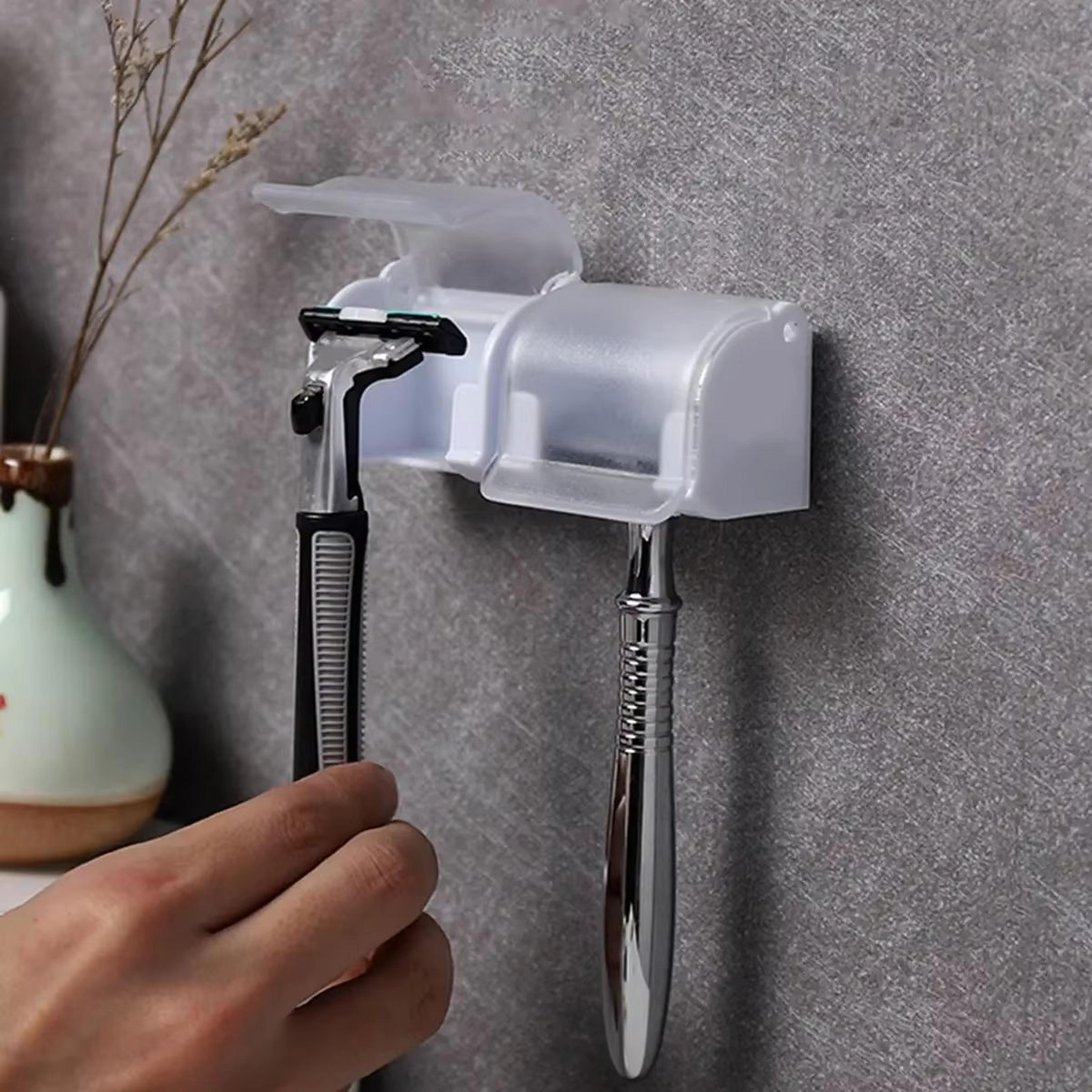 men's razor holder with suction cup – wall-mounted shaver stand & bathroom organizer