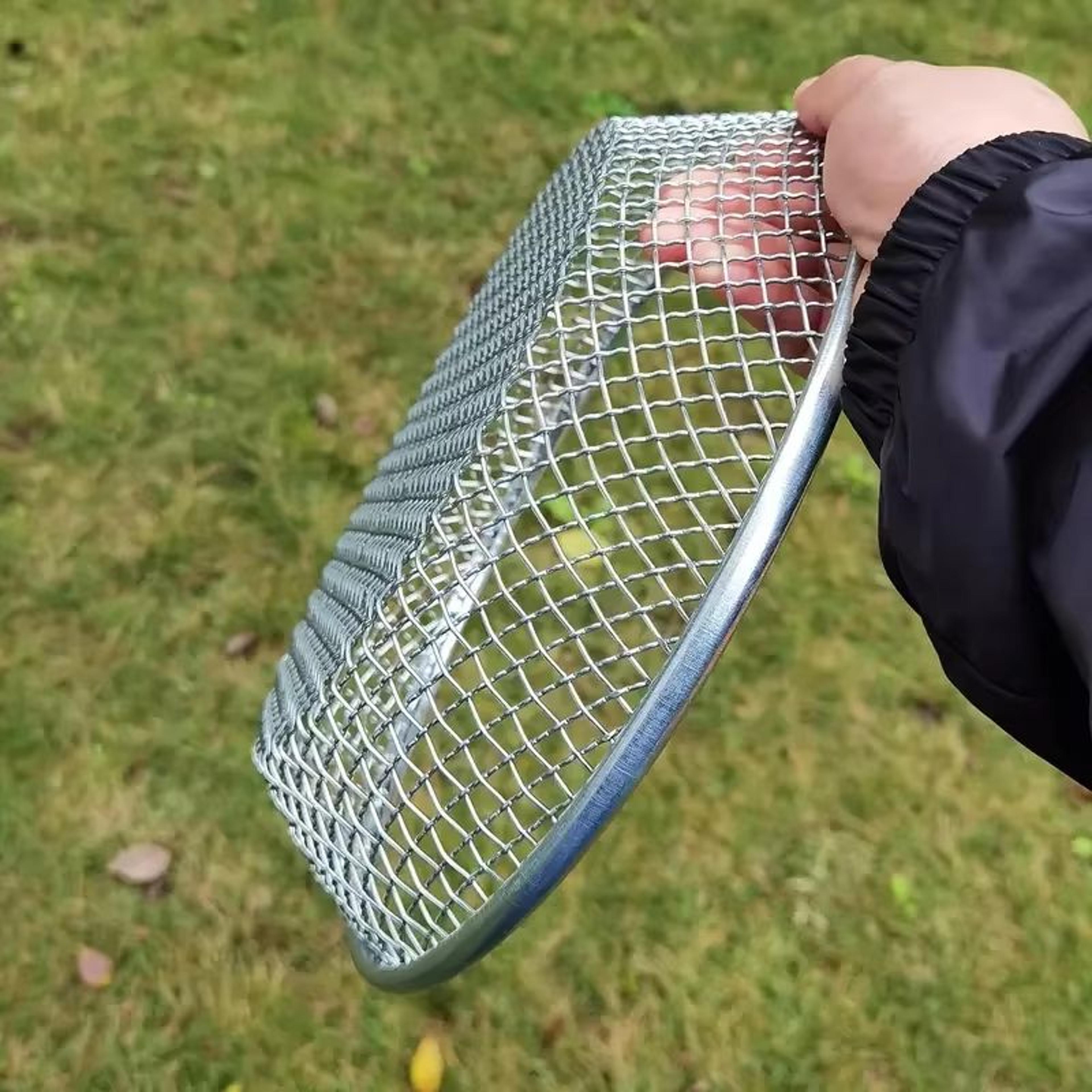 13-inch stainless steel soil sifter – dual-mesh garden sieve for clean compost prep