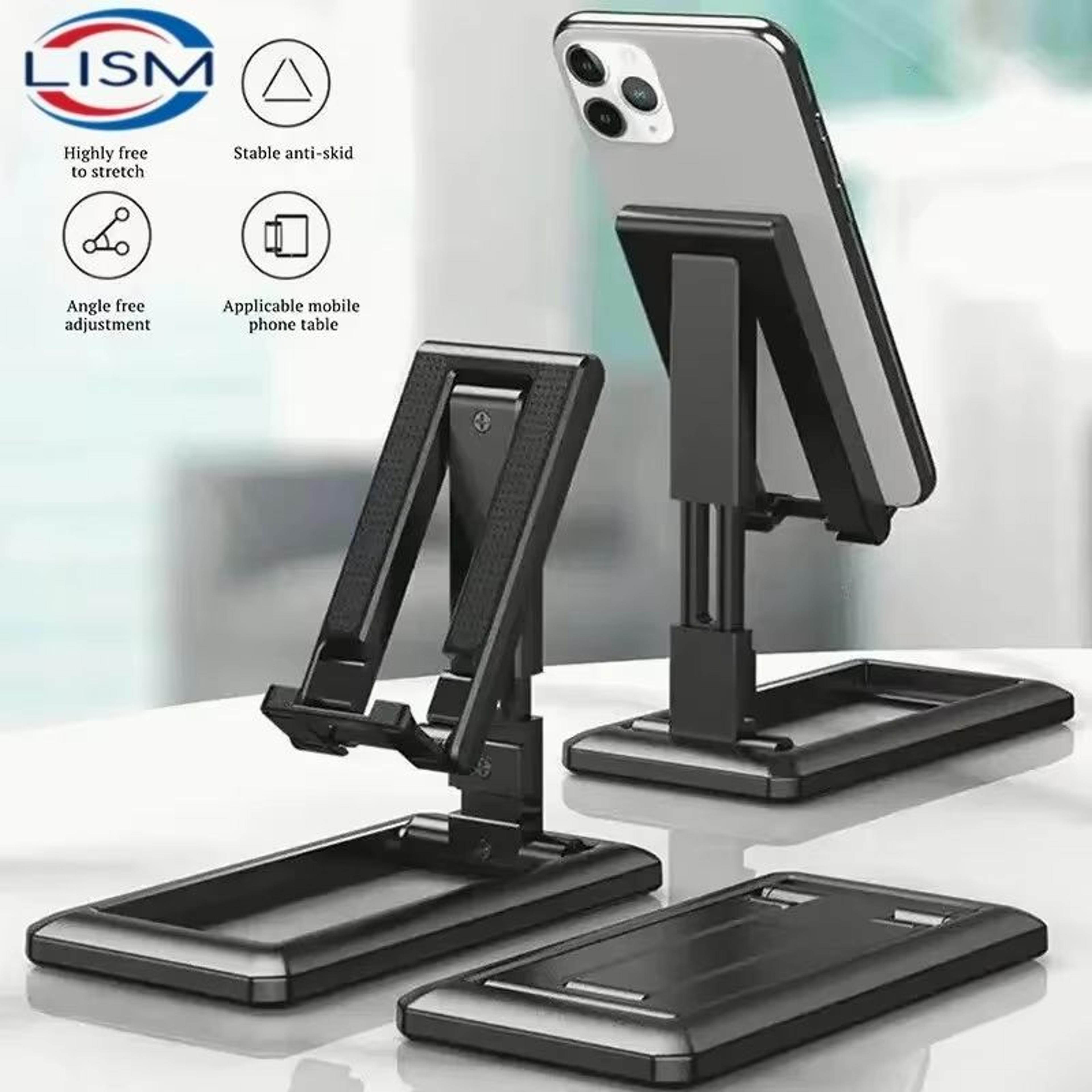 foldable tablet and phone desktop stand - adjustable desk holder for ipad, iphone, samsung, and smartphones
