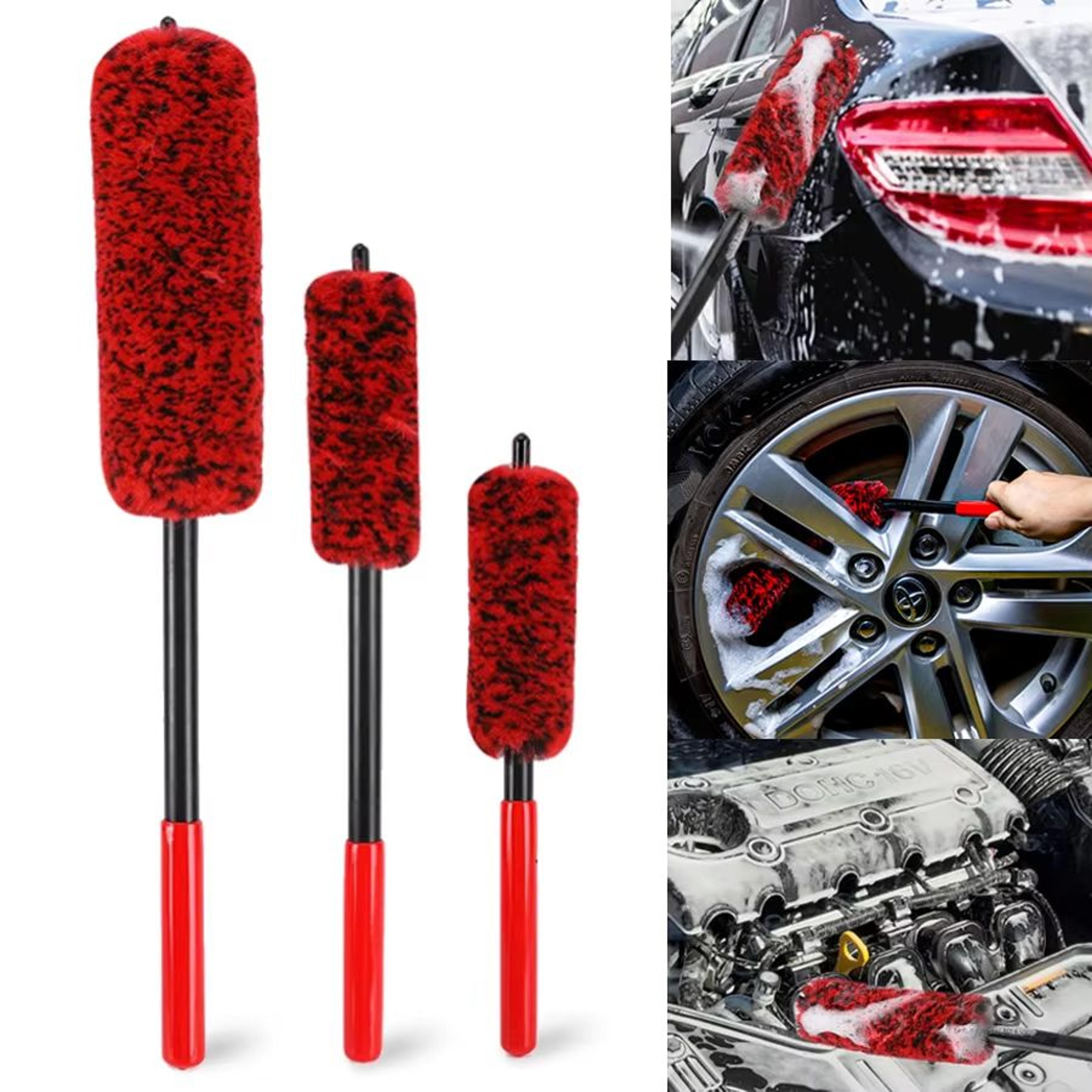 ultraplush wheel woolies brush – soft alloy & motorcycle wheel cleaning tool for detailers