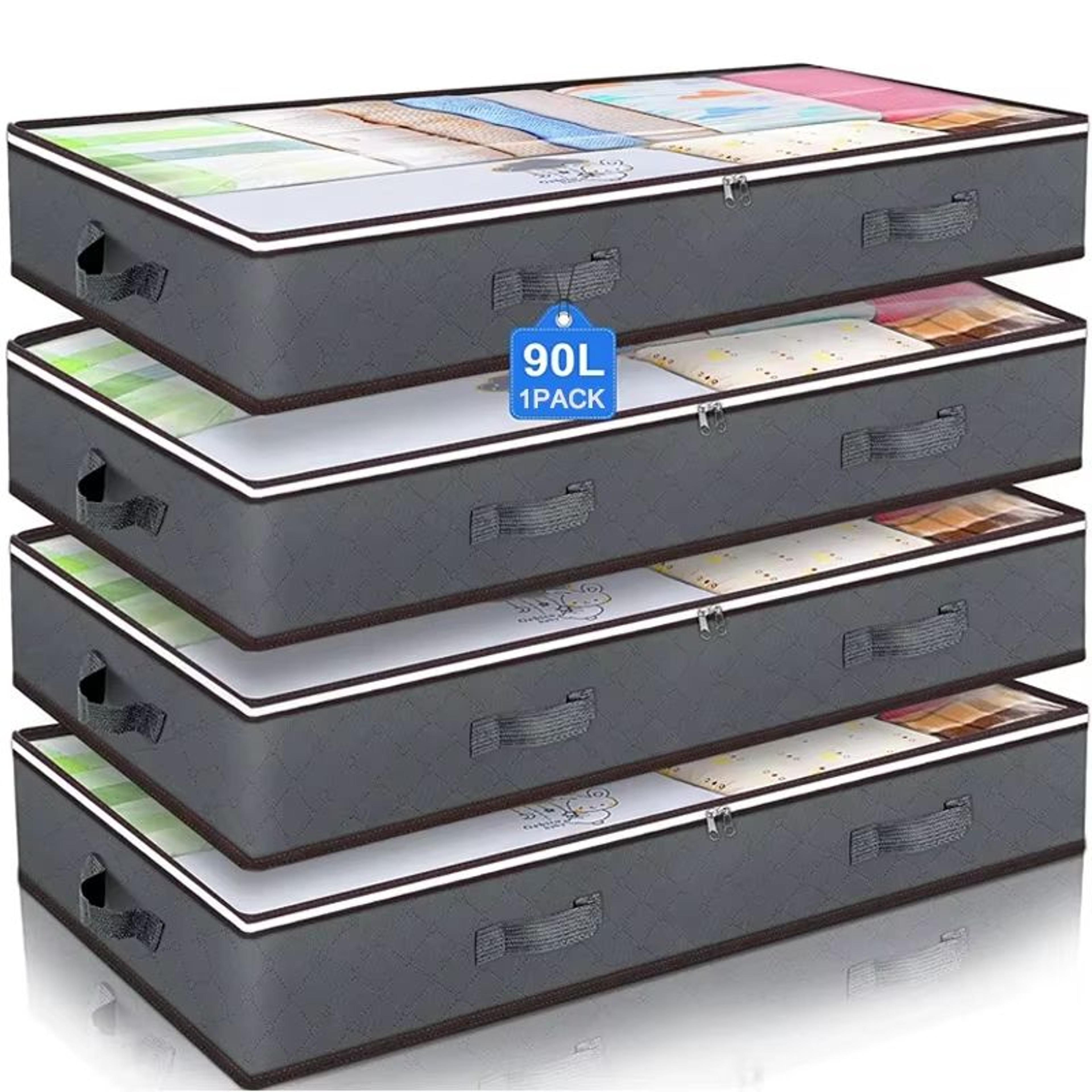 ultra-slim non-woven under-bed quilt & clothes storage bag (100 x 50 x 15 cm, dust & moisture-proof)