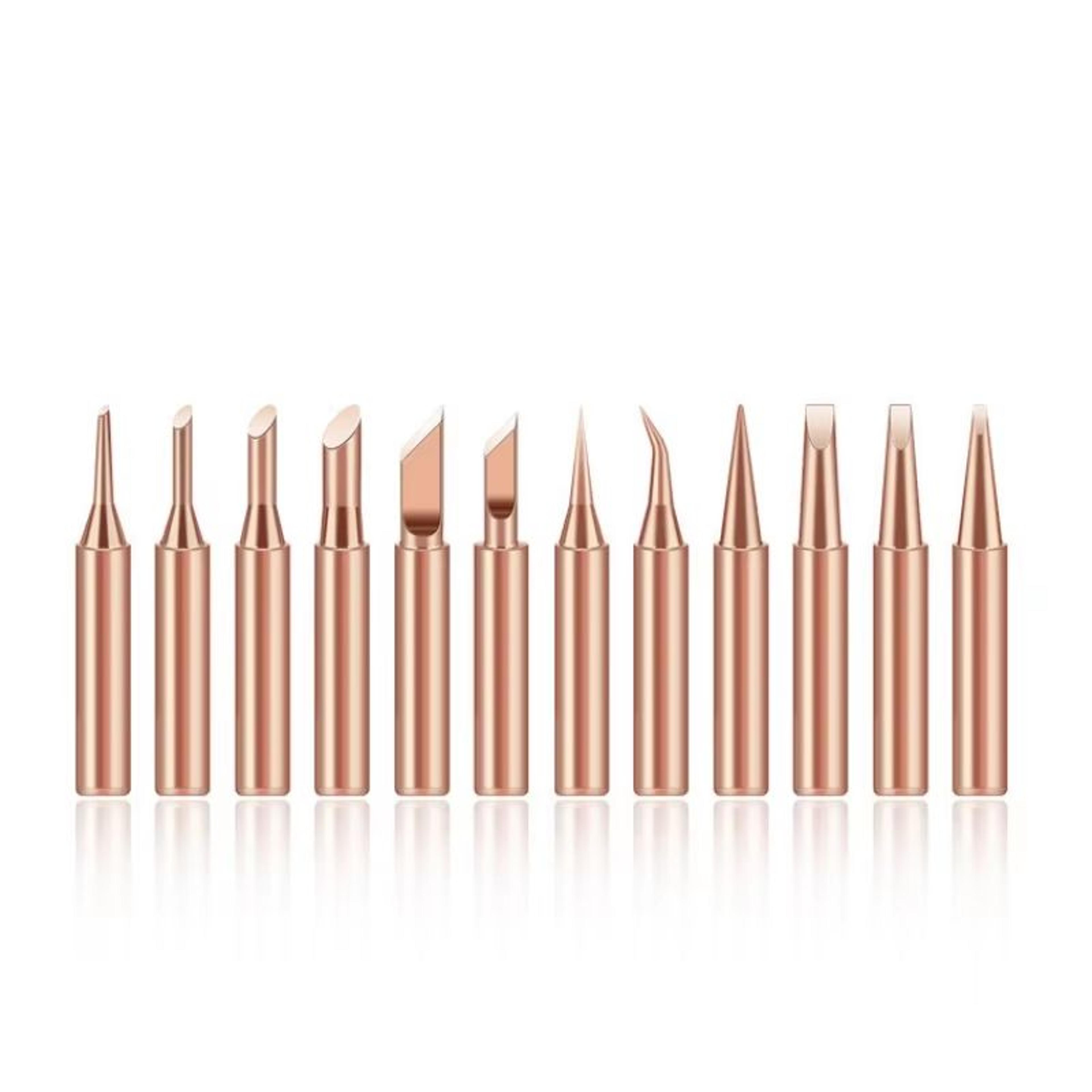 10-piece 900m-t series pure copper soldering iron tip set – lead-free, high-performance replacement tips for precision s