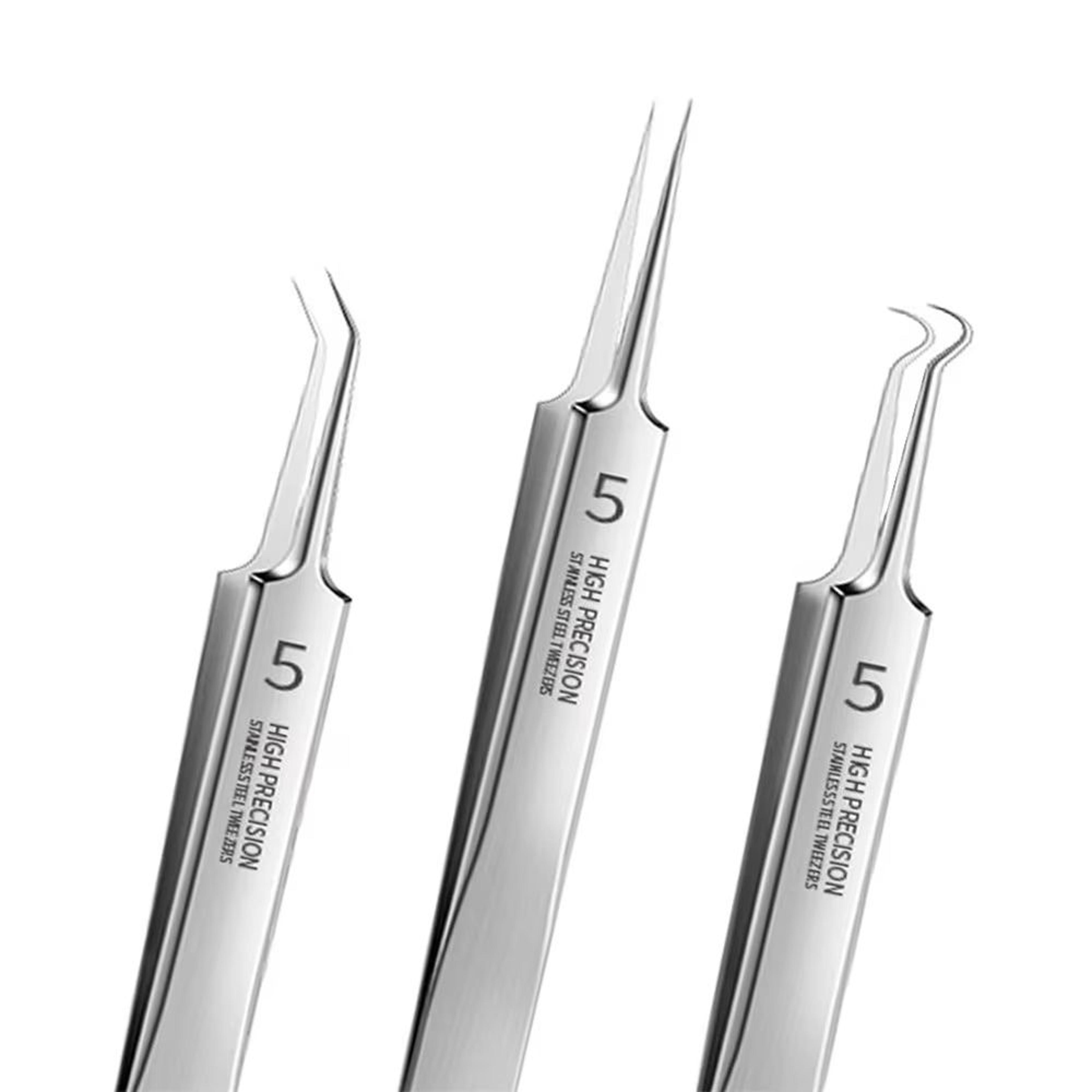 german ultra-fine no. 5 blackhead & pimple tweezers – precision acne needle tool for facial care