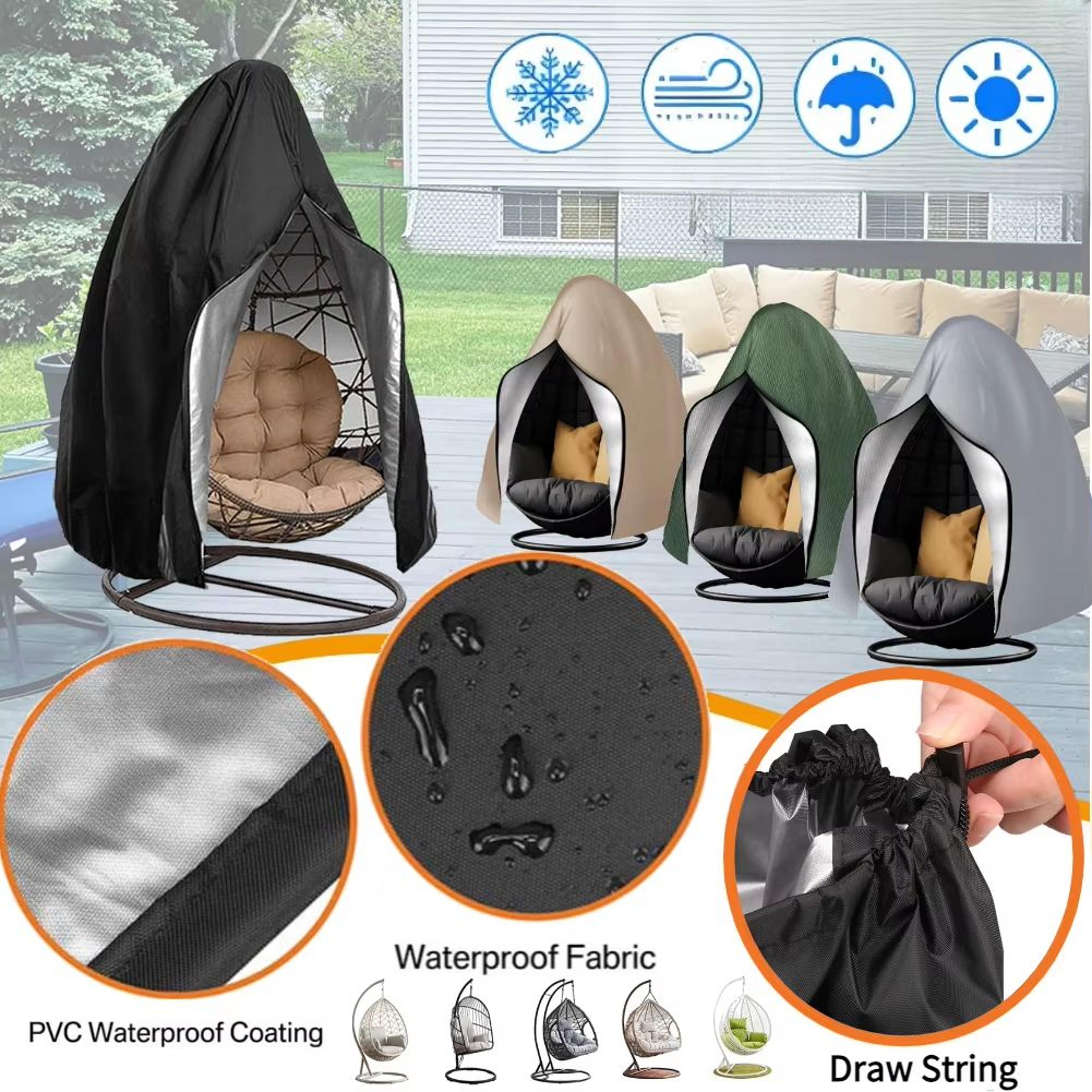 outdoorshield deluxe hanging egg chair cover – waterproof, wind-proof protector for single or double swing
