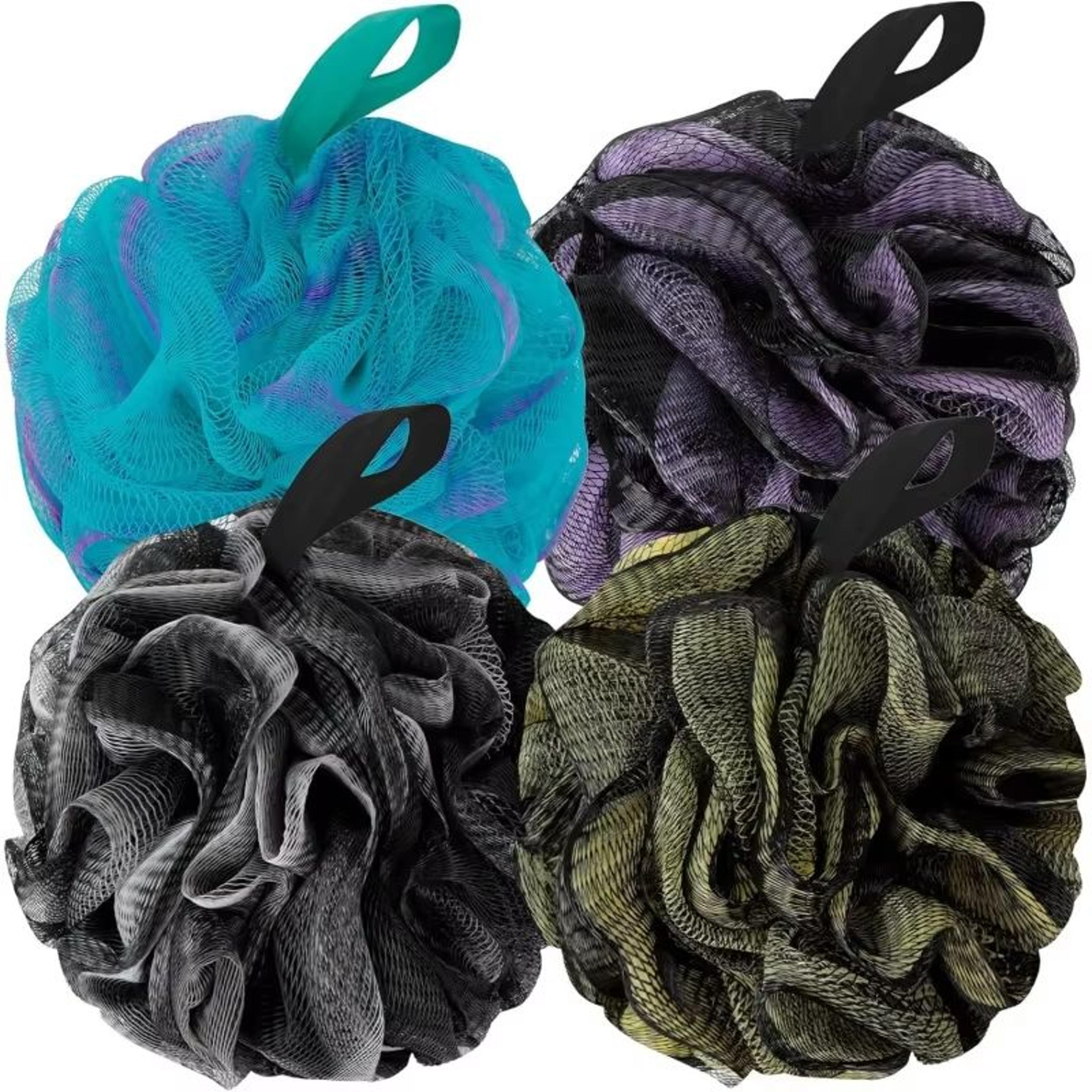 deepclean body mesh loofah 4-pack – soft shower sponge back scrubber