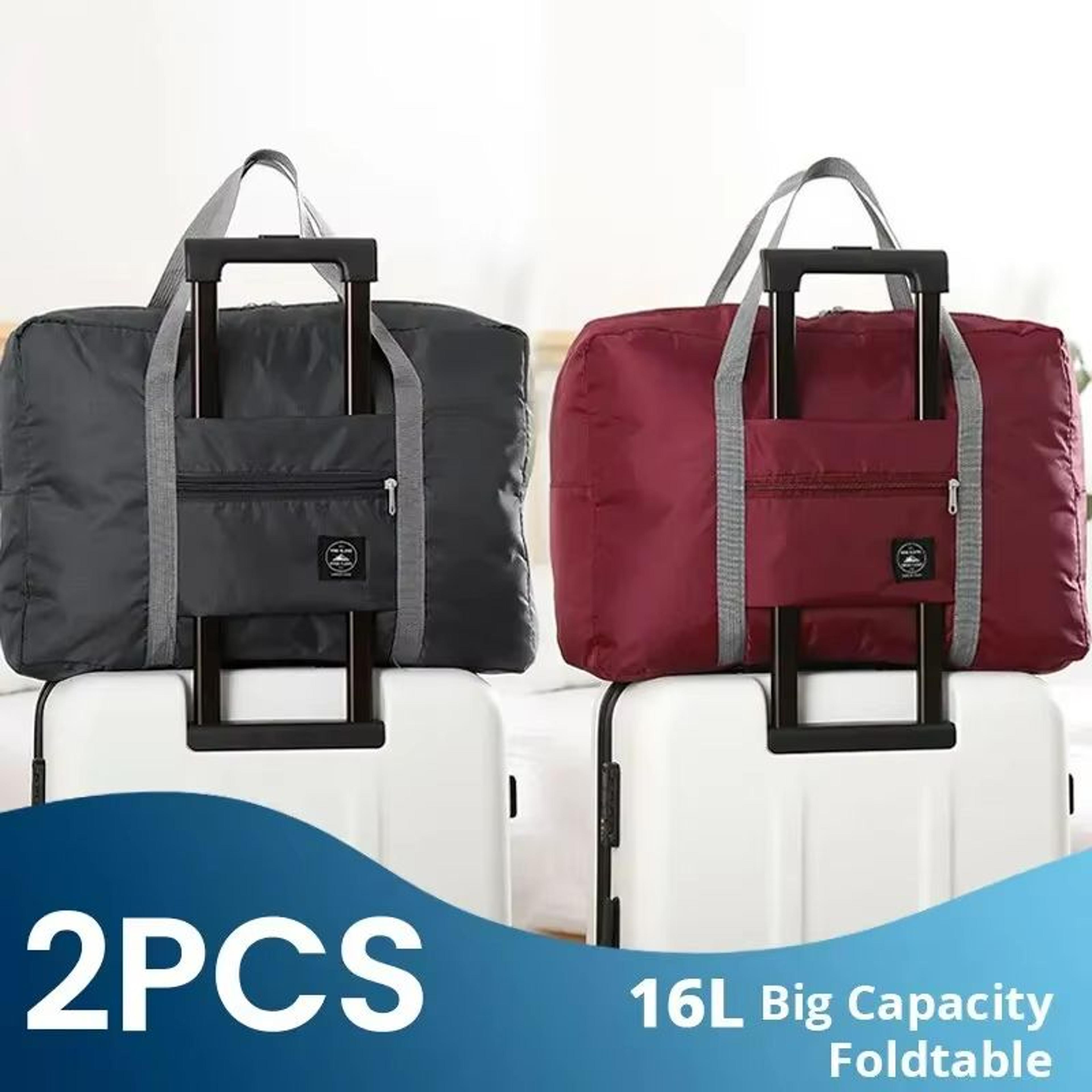 travelflex 2-pack foldable travel duffel bag – carry-on weekender for men & women