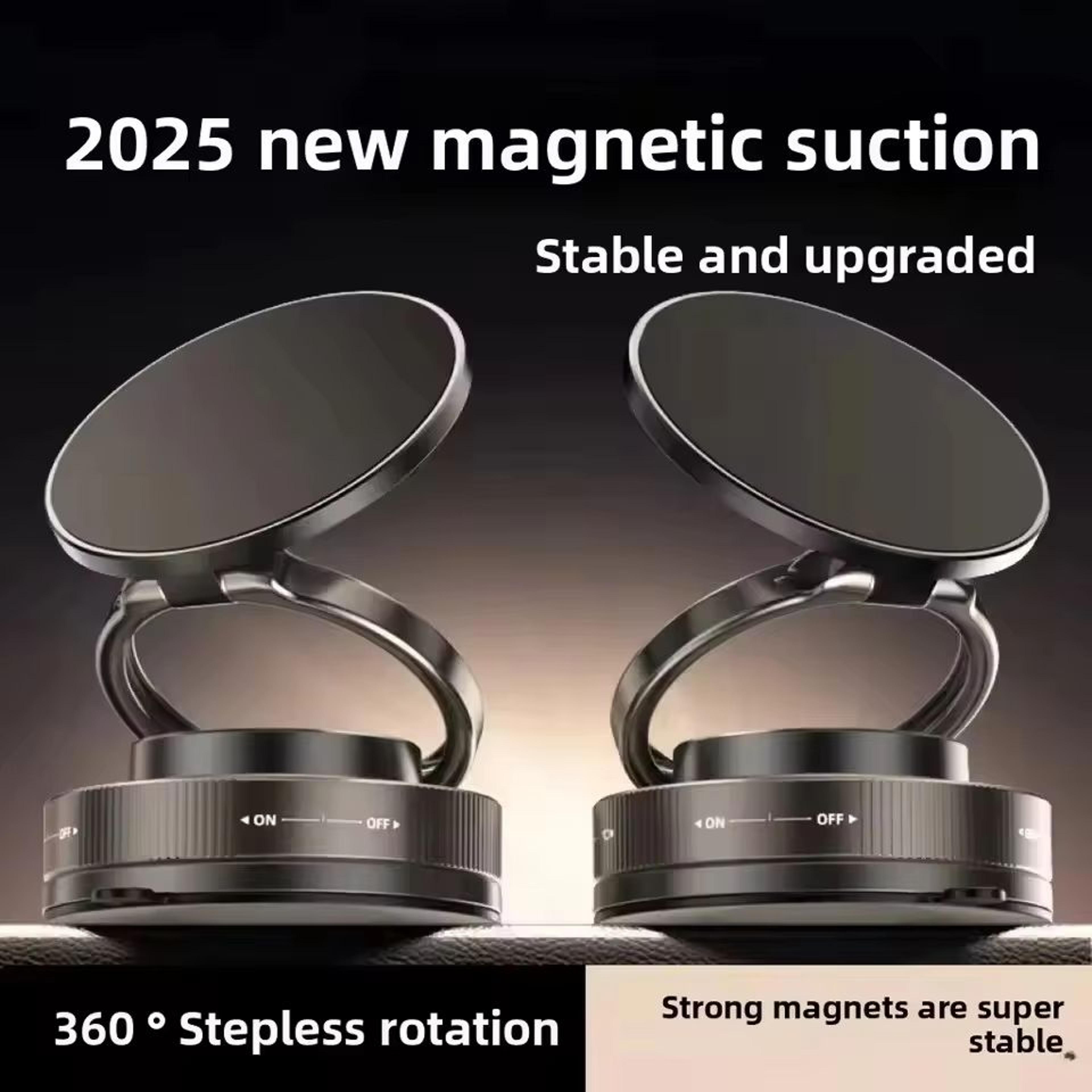 360° rotating magnetic vacuum car phone mount - premium suction-cup holder with strong magnetic adsorption