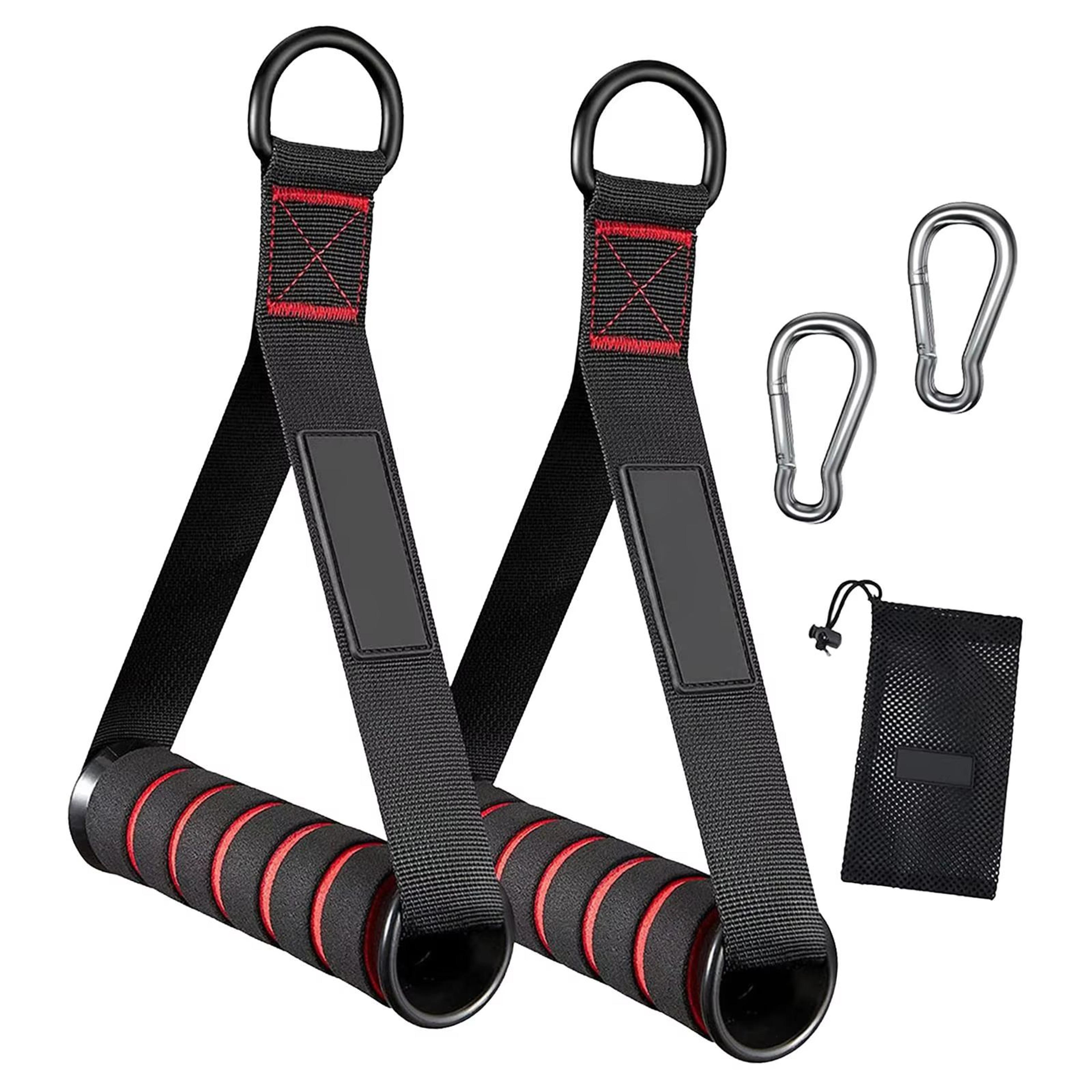 dual grip resistance band handles – heavy-duty cable machine & band attachment (2-pack)