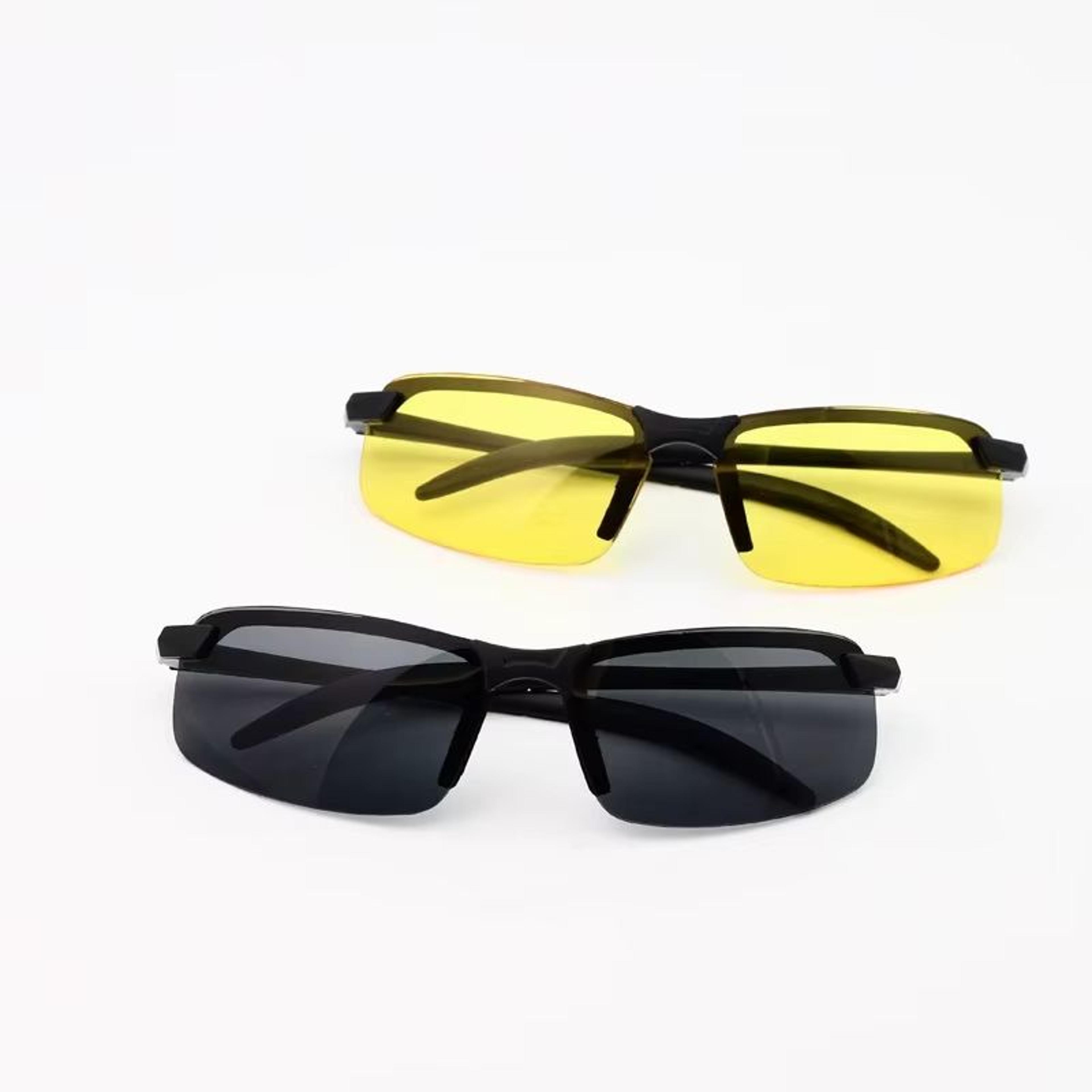 2-pack night-vision & anti-glare driving sunglasses – half-frame polarized uv400 driver goggles
