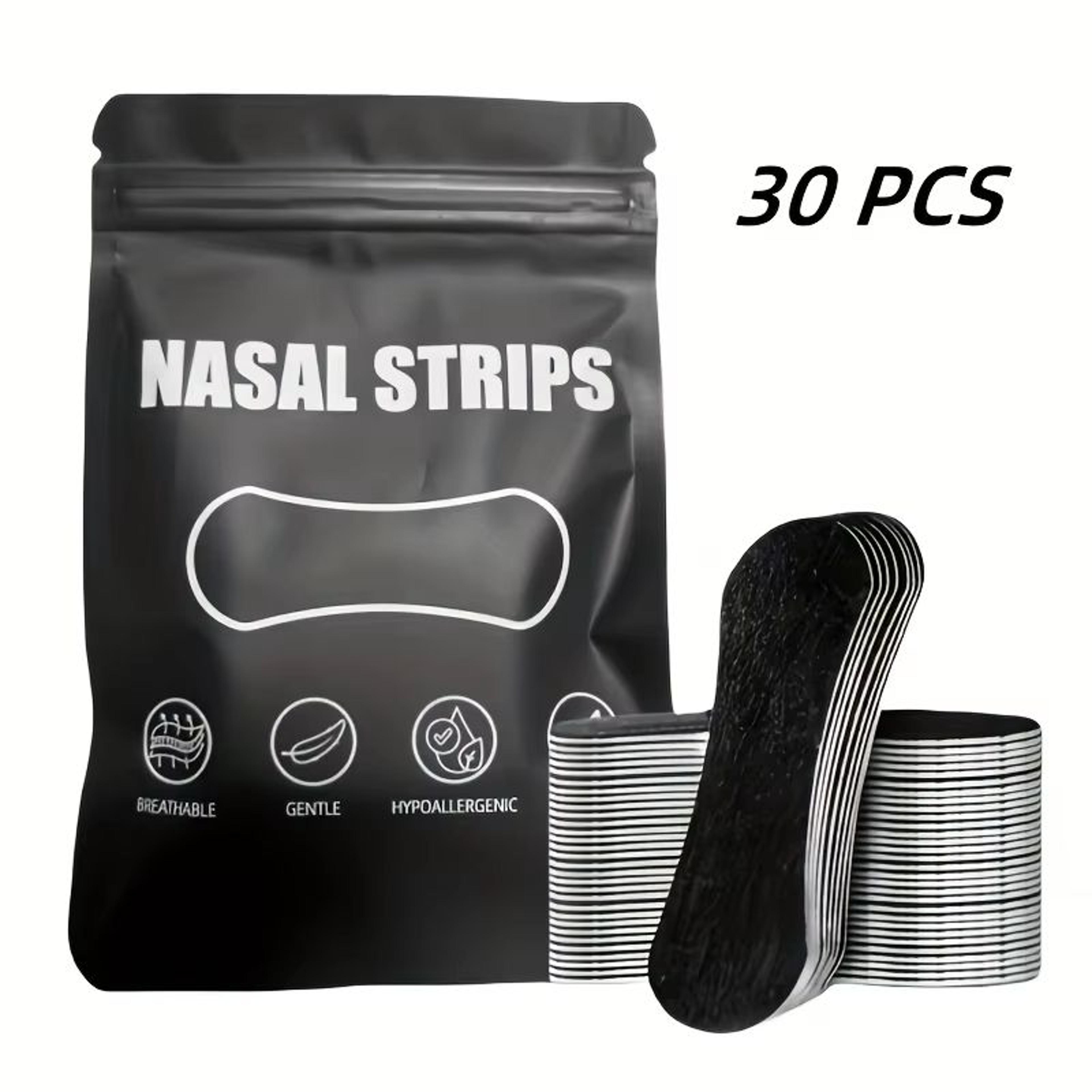 30-piece black adhesive nasal strips – extra-long lasting, advanced relief for cough, snoring & congestion