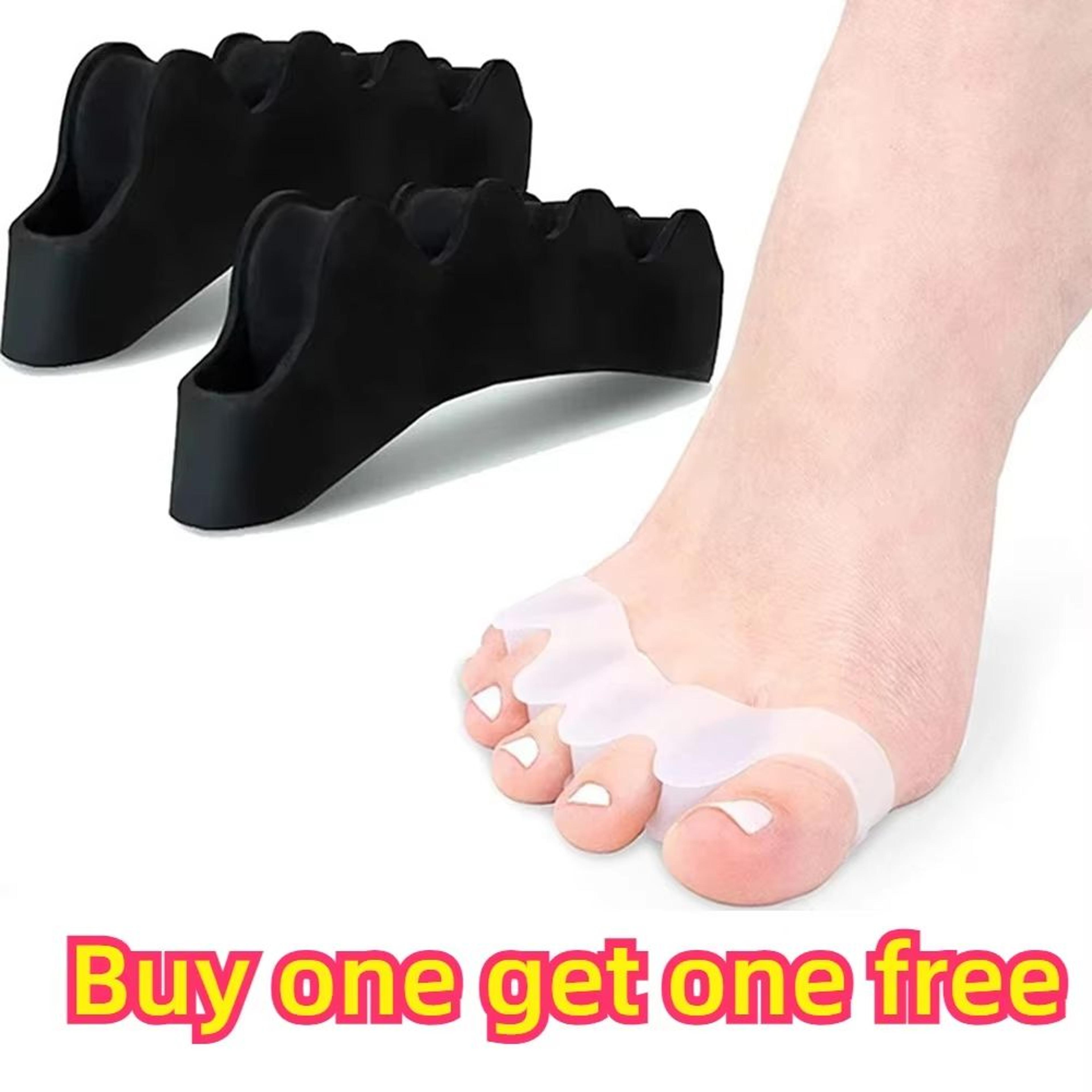 silicone finger & toe protector | flexible toe separators, straighteners & bunion pain relief foot-care (buy one get one