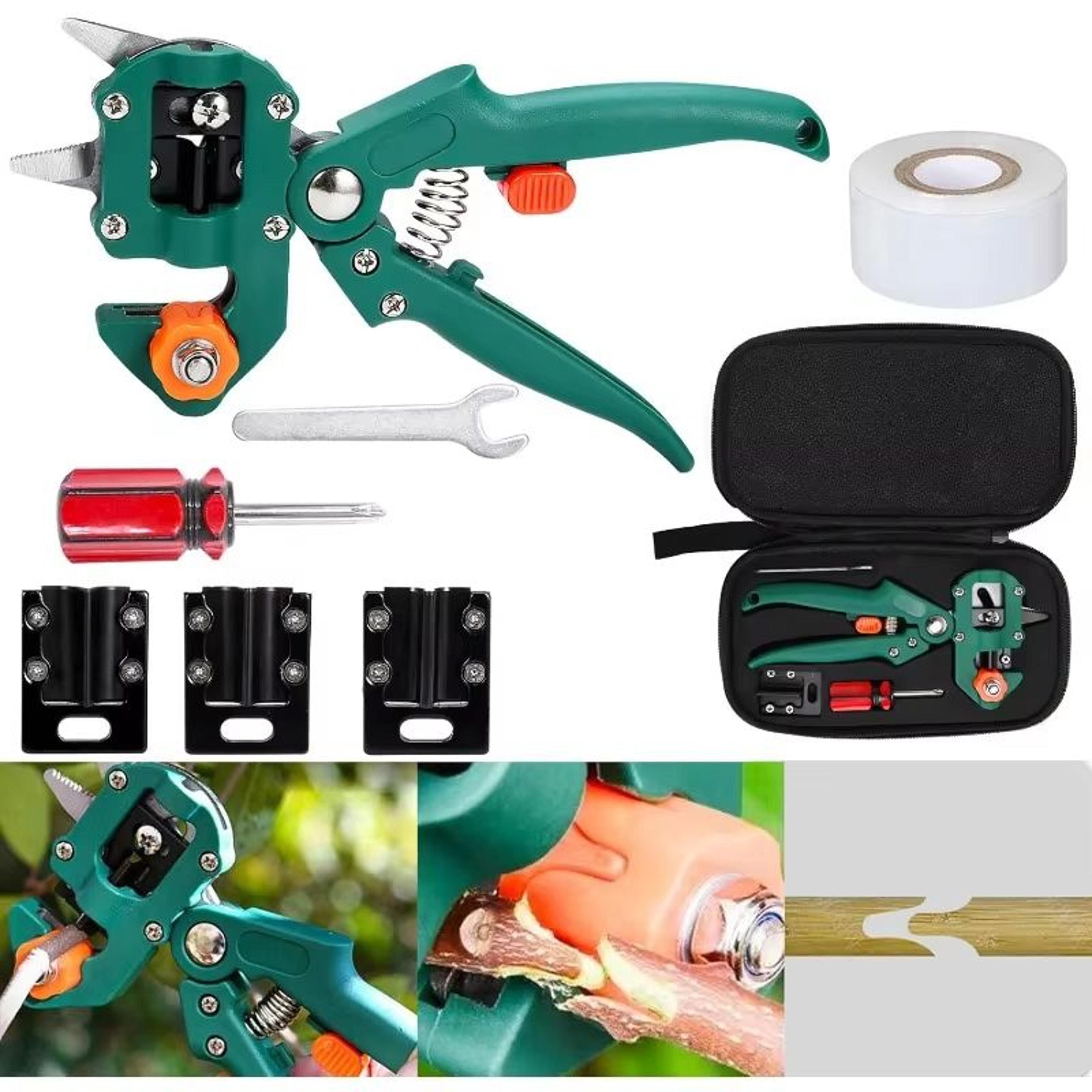premium garden bush pruning tool kit – includes ergonomic pruner, spare blades & decorative film