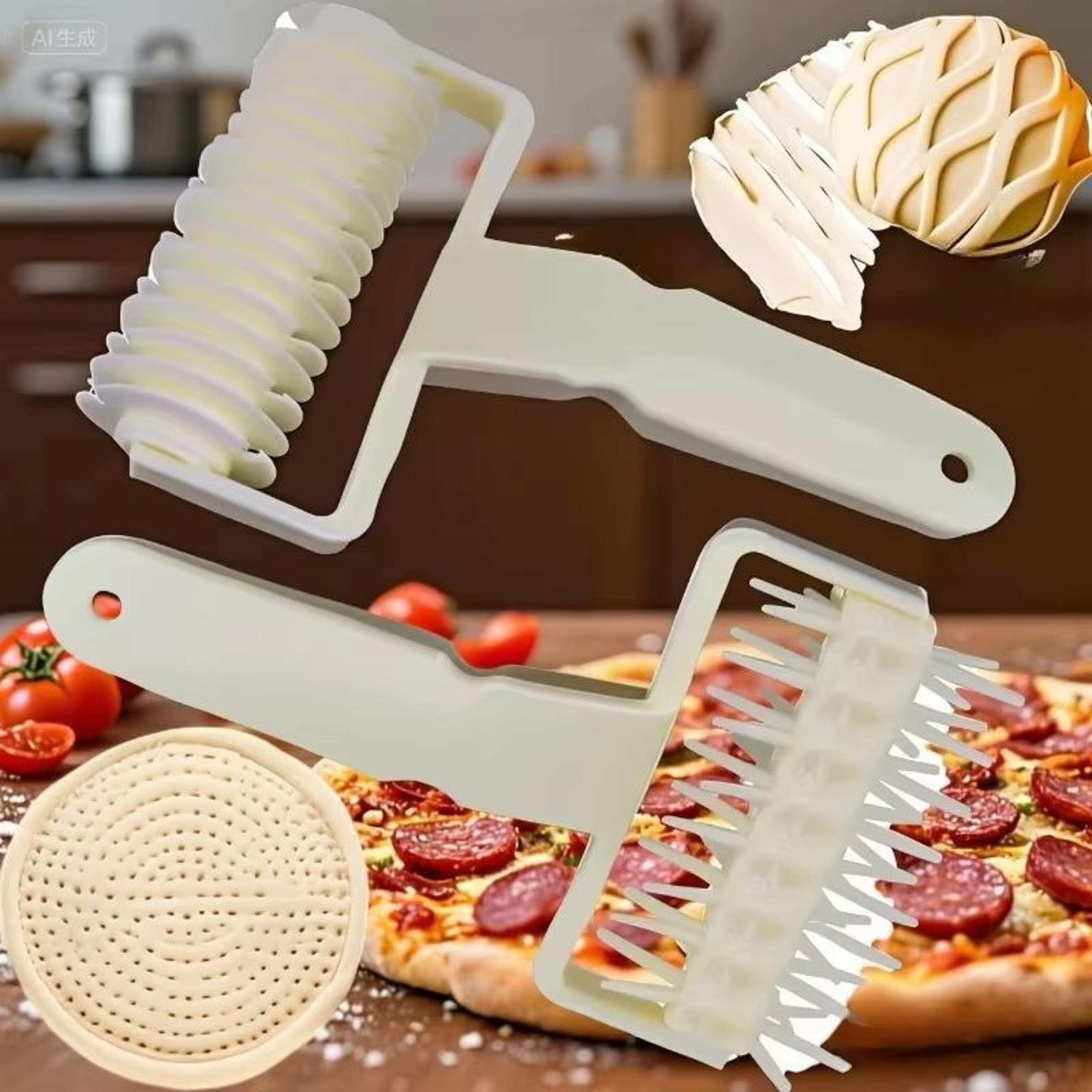 dual-wheel pro pizza cutter & dough slicer – 2-roller high-performance kitchen tool